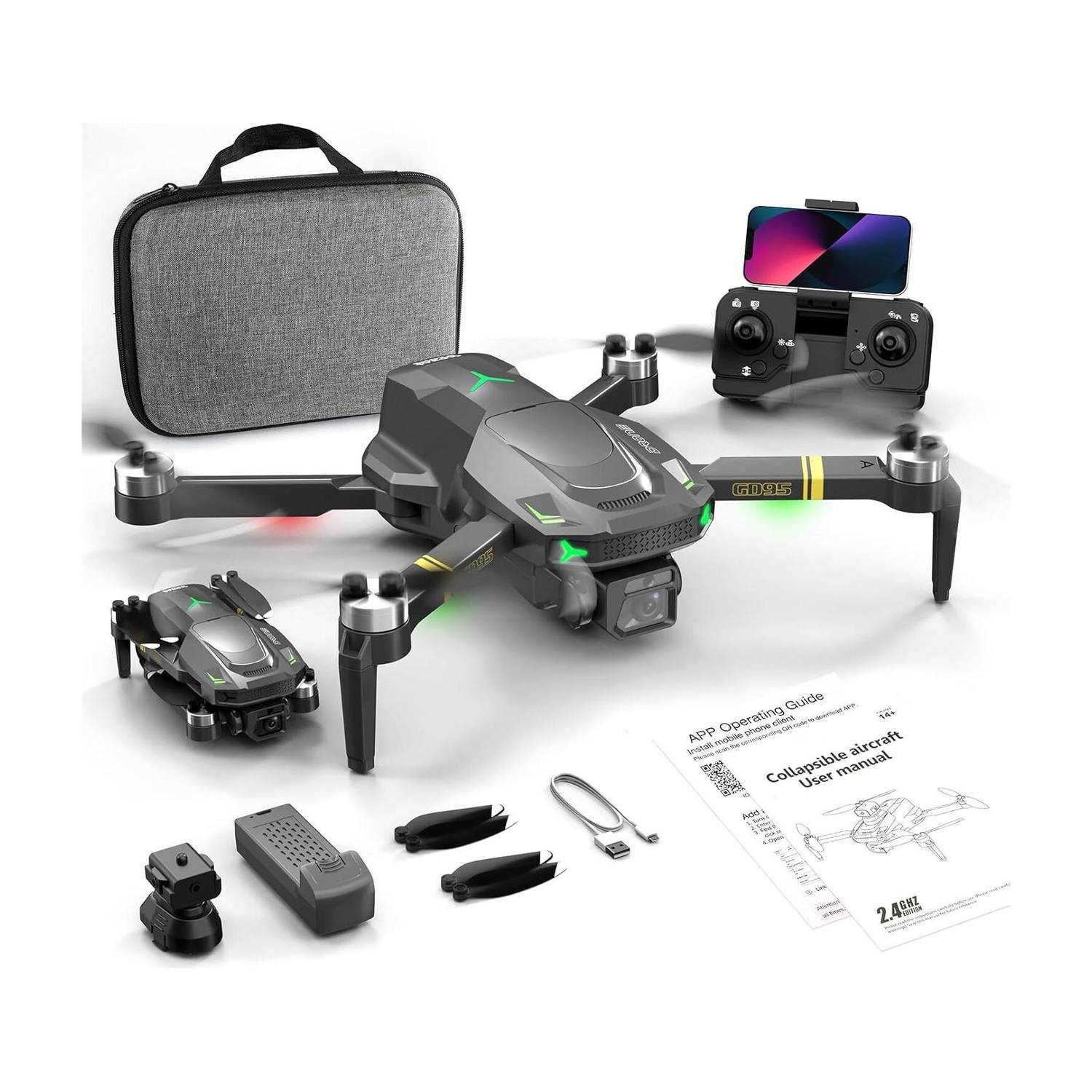 Playtastic GD95 Drone With Directions 360 Degree Obstacle Avoidance & Screen Camera Drone