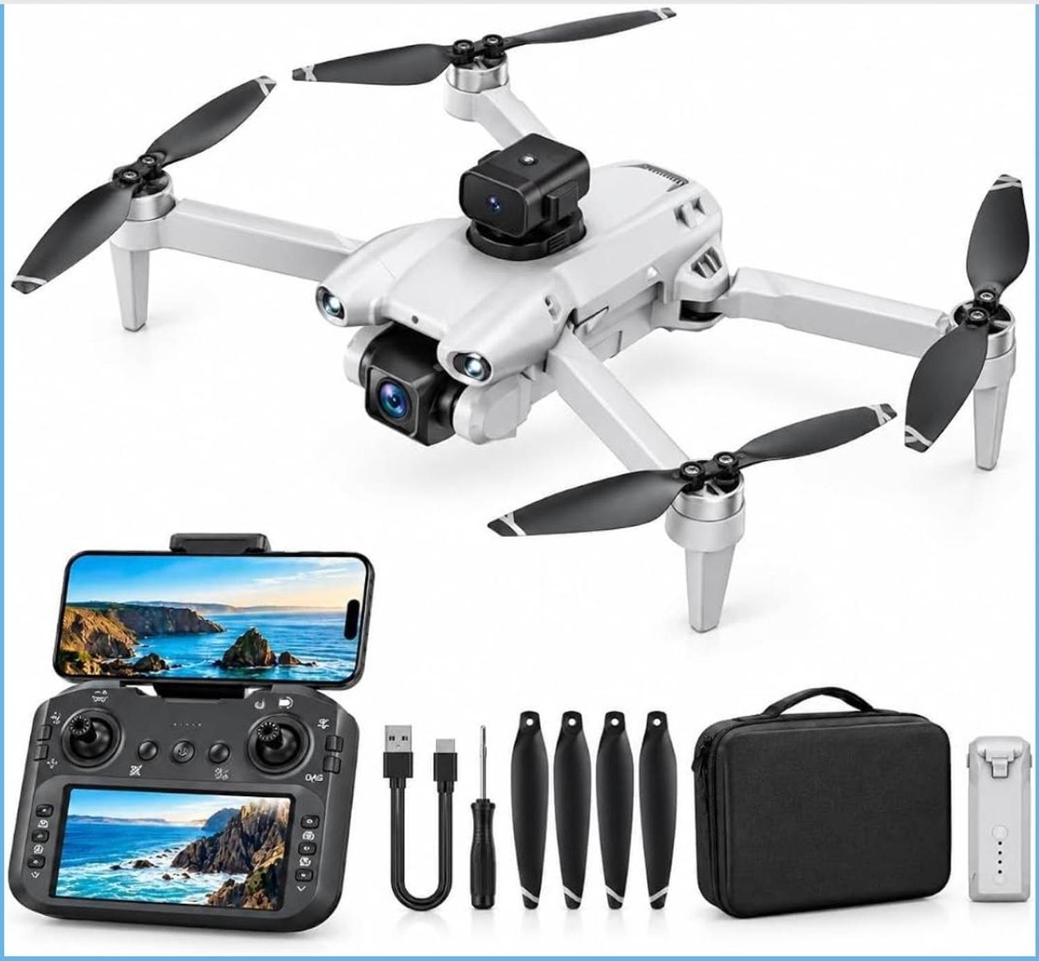 Playtastic DJW M4 Pro Ultra 4K Brushless Drone with Gimbal Camera - Image 1