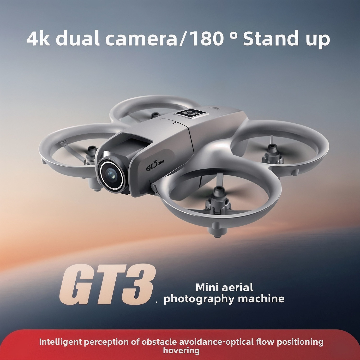Image of aroskay GT3 4K Drone Dual Cameras Obstacle Avoidance Mini Quadcopter Foldable RC Drone Drone