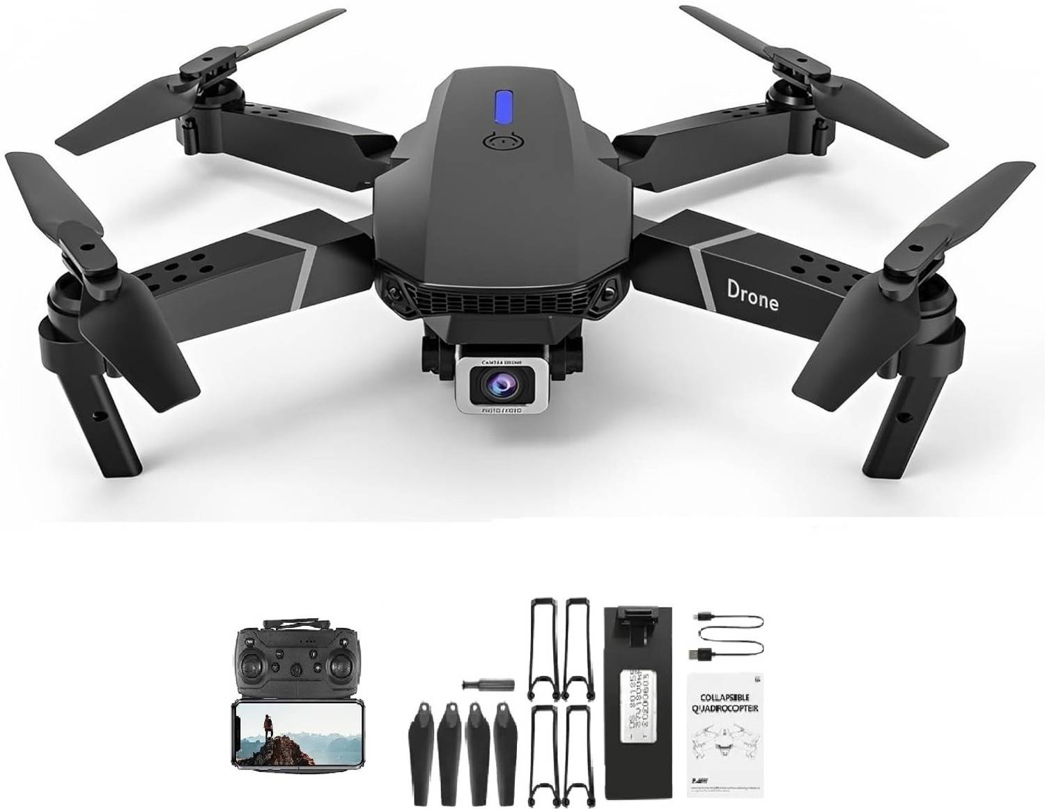 TJOI E88 Pro Portable 4K Dual Camera Drone with Altitude Hold Mode Drone - Image 1