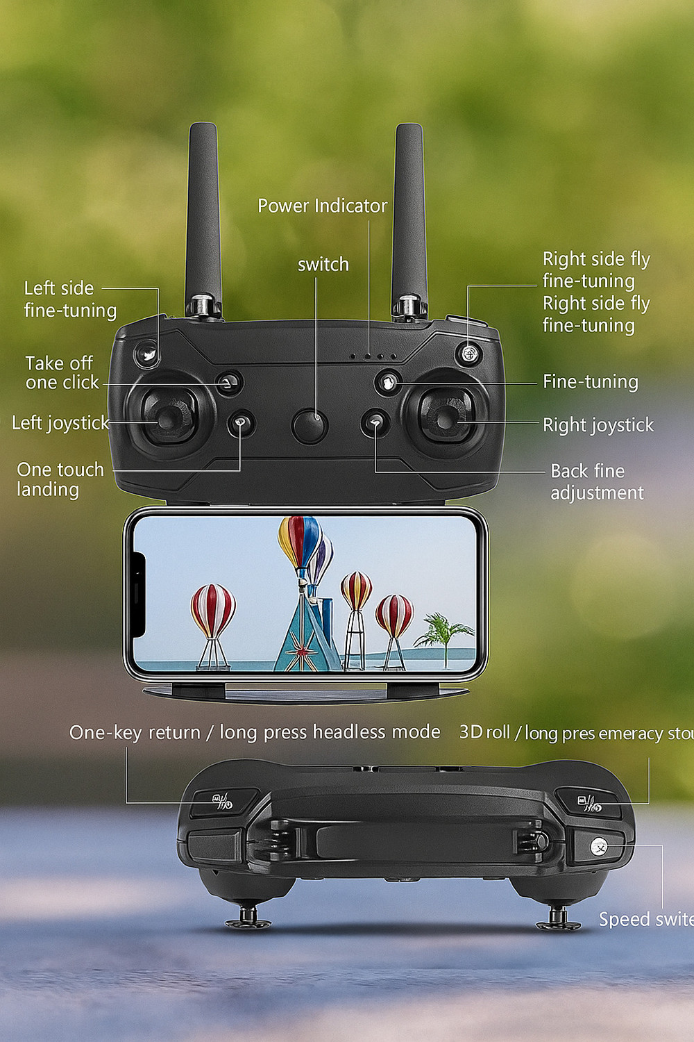 Image of VK MART E88 Pro Dual Camera 4K Foldable WiFi Drone Position Locking Drone
