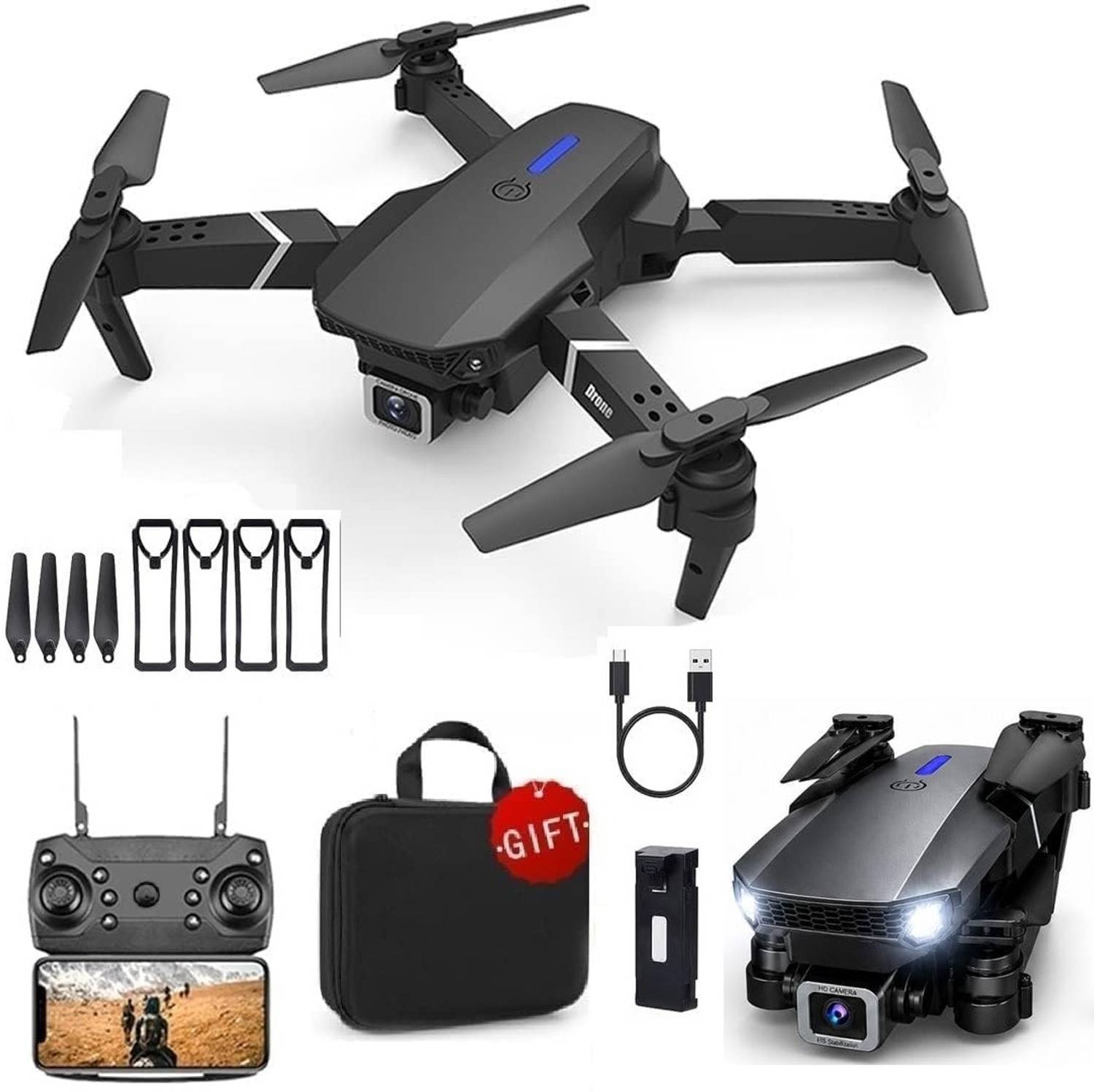 ANKIYAN WILLA 14k dual camera drone E88 Pro Foldable with Trajectory Flight Long Battery Life Drone