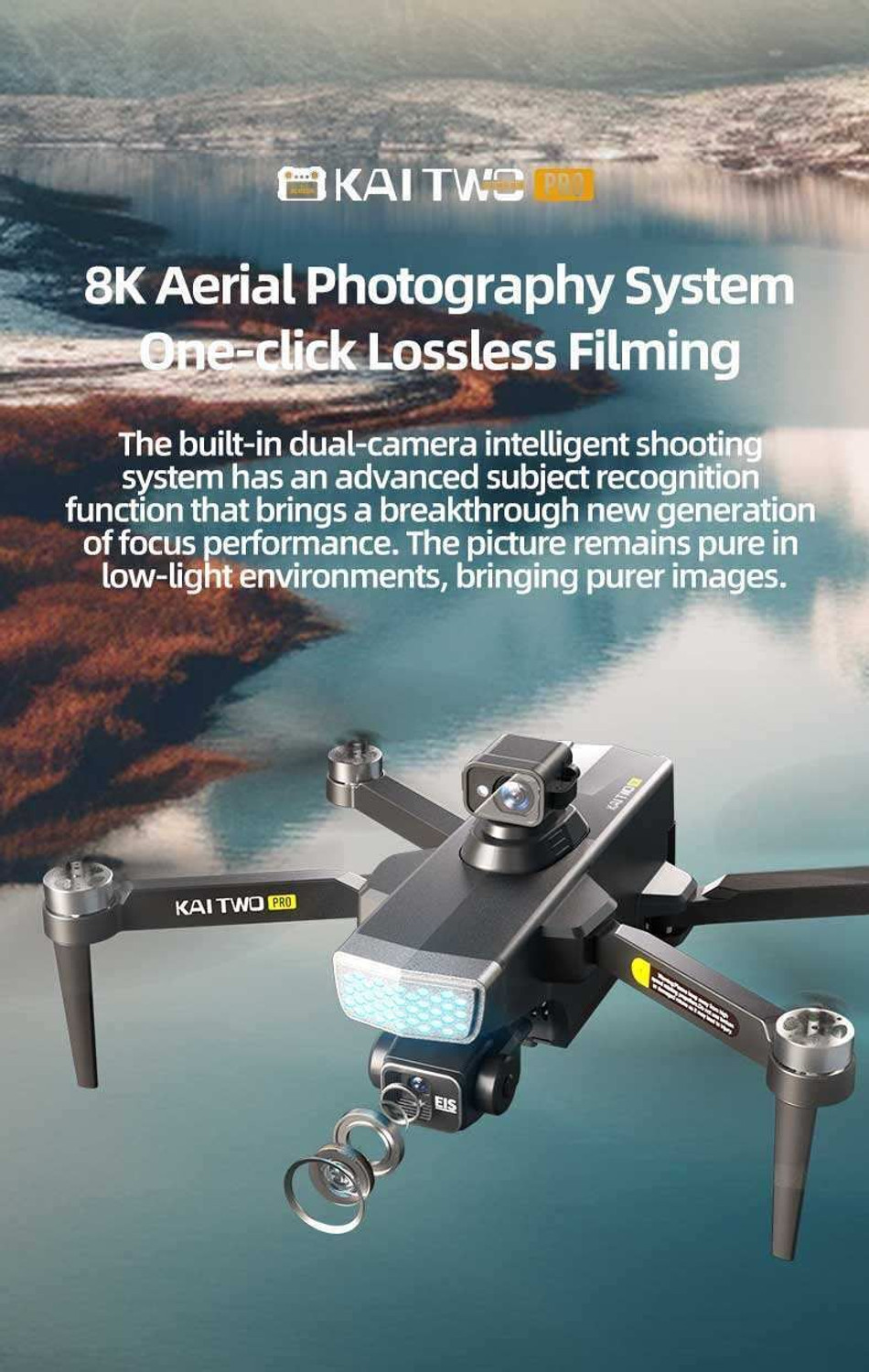 Image of VIXIJ KAI TWO Pro Drone GPS 8K 3-Axis Gimbal Camera Brushless Obstacle Avoidance Drone