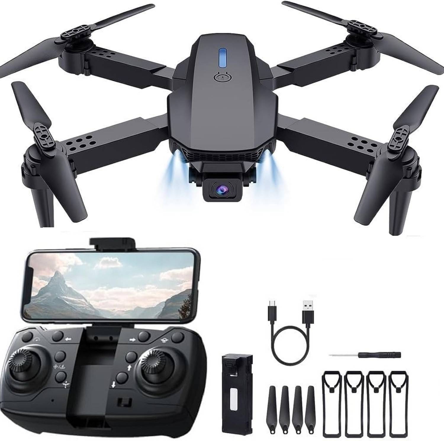 HIYADIKANS Remote control Drone with 4k Camera Altitude Hold One Key Take Off/Landing Drone
