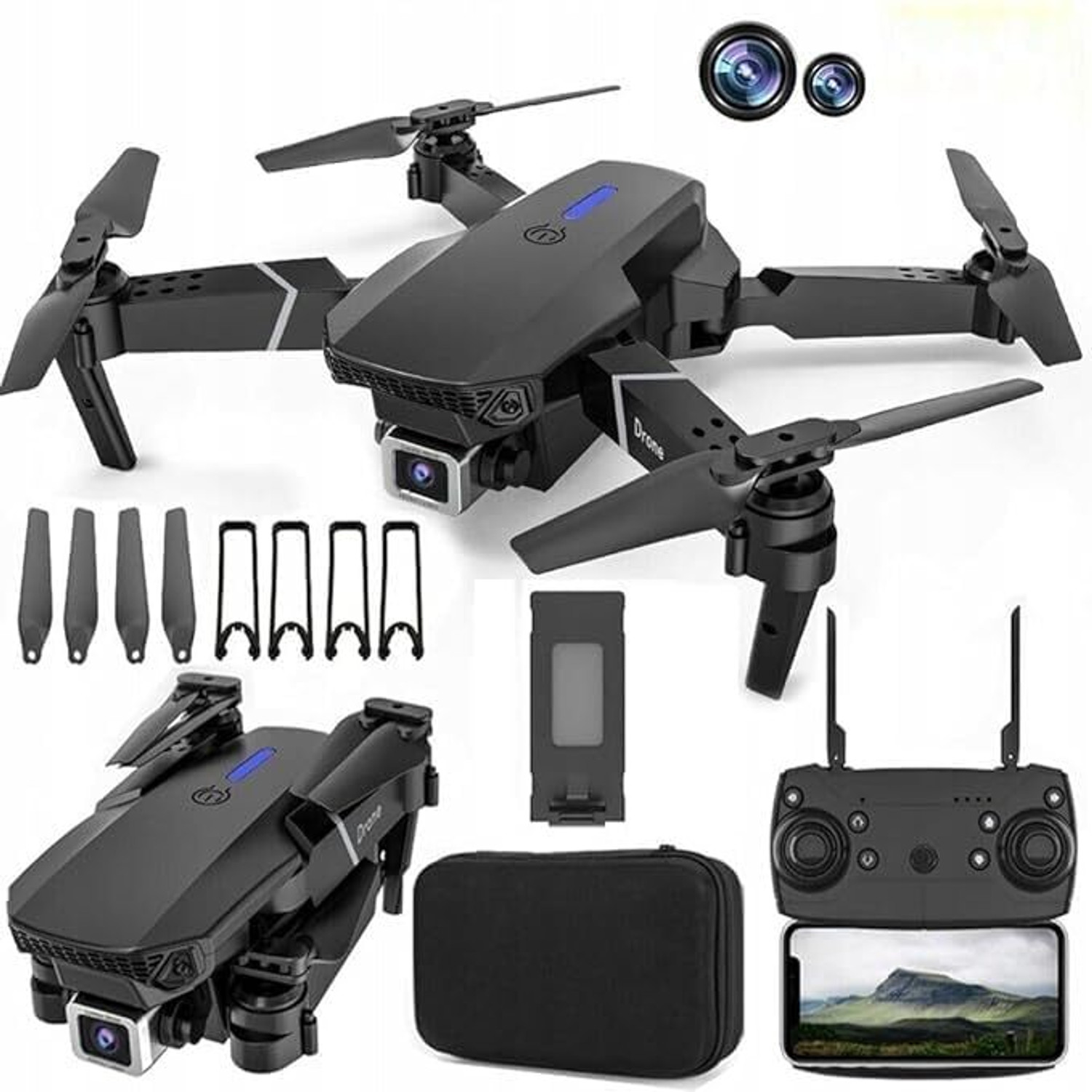 Image of pollim Drone 4K Camera| Live Video, Altitude Hold, 360 Flip, One Key Takeoff Drone