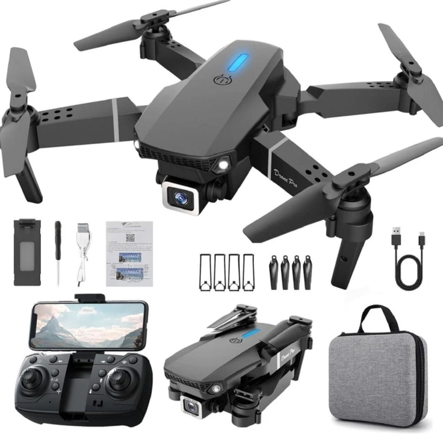 Image of DRSL Foldable-RC-Quadcopter-Altitude-Hold-Headless-Mode-Hight-Hold-MultiColor Drone Drone