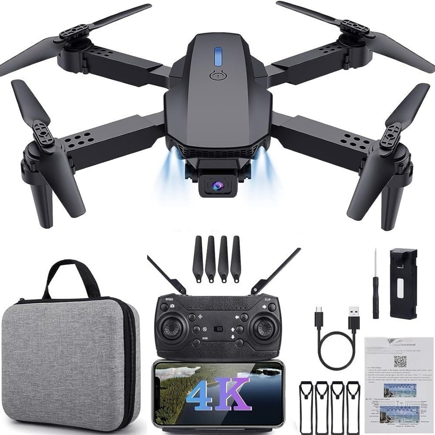 Image of DRAVYA IMPEX RC Foldable Drone with Dual Camera 4kAltitude Hold, One Key Take Off Drone
