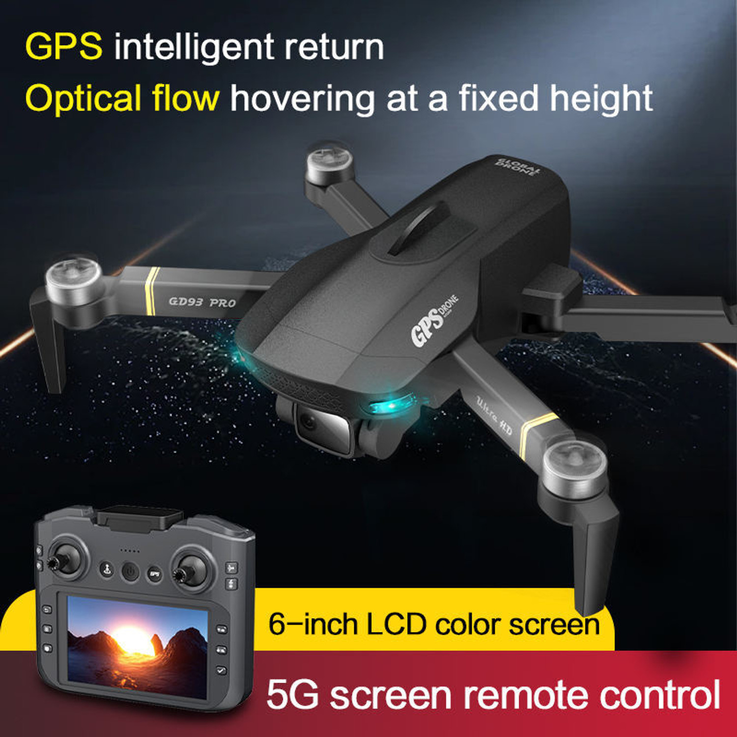Image of Playtastic GD93 Pro Max 4 Directions 360 Degree Obstacle Avoidance With GPS Long Range Drone