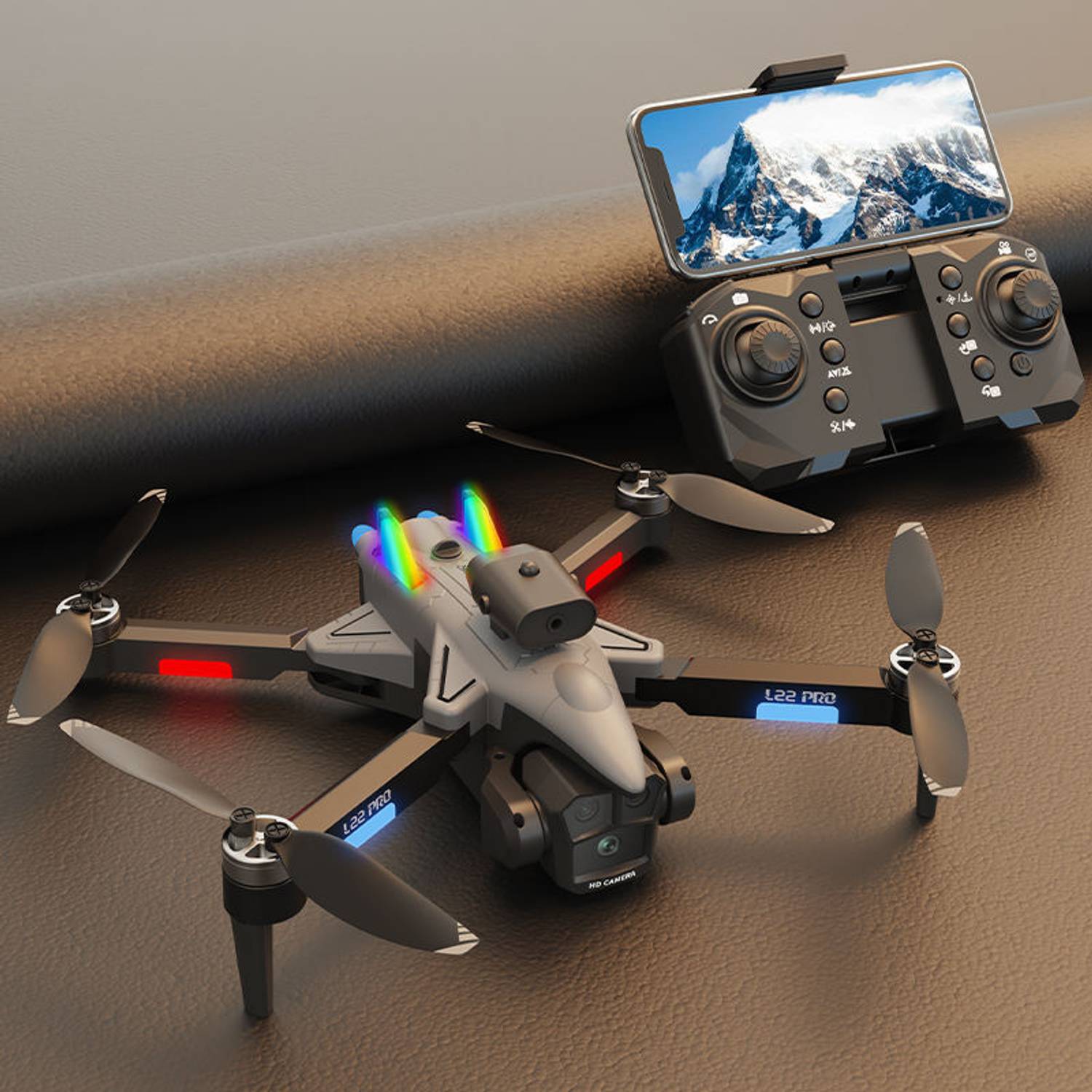 Playtastic L22 Pro Obstacle Avoidance Brushless Folding Quadcopter Drone with HD Camera Drone