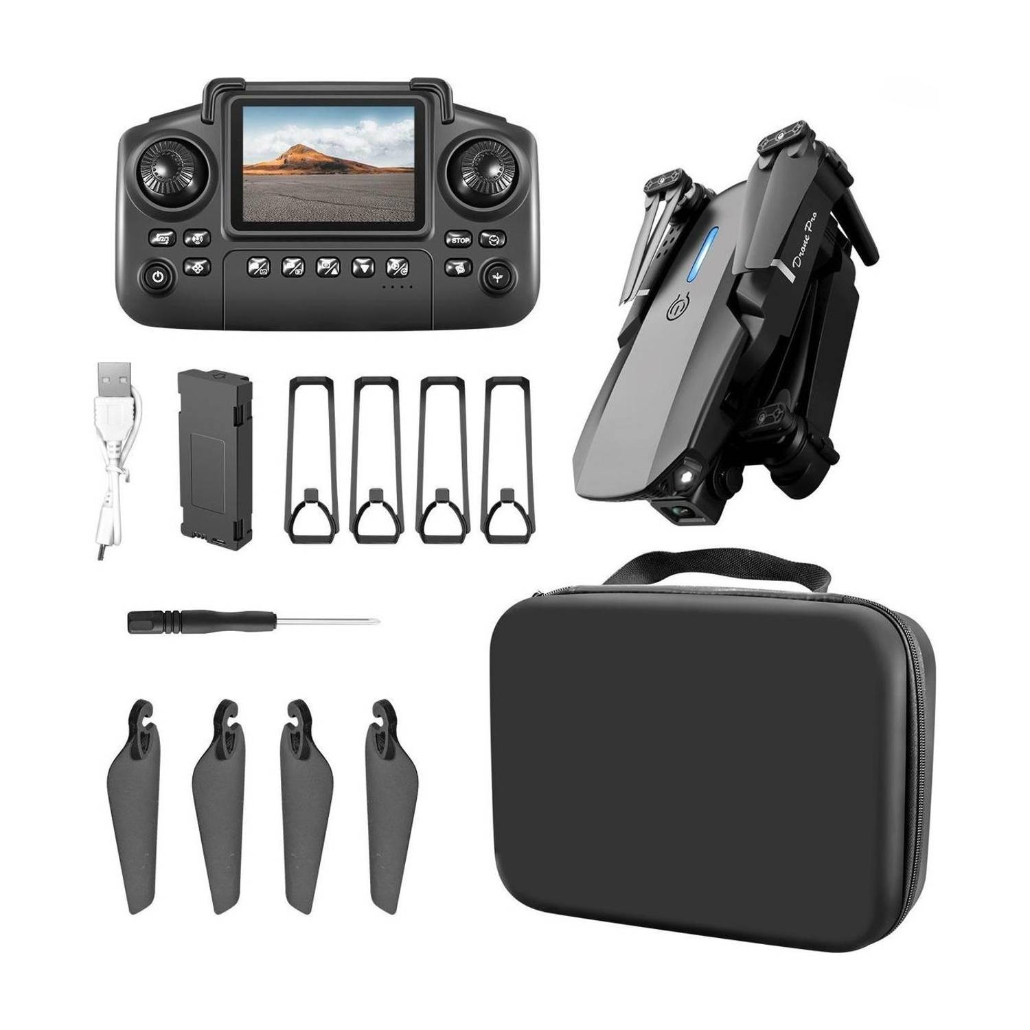 Super Toy Foldable Drone with HD Screen Cameras Obstacle Avoidance Rechargeable Battery Drone