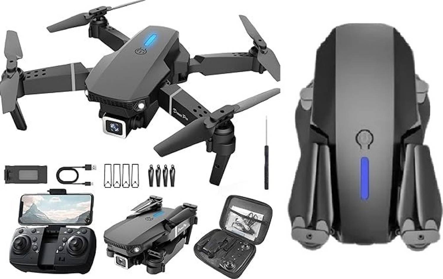 HIYADIKANS 4k dual camera drone E88 Pro Foldable WiFi Quadcopter Smart Gestures Drone