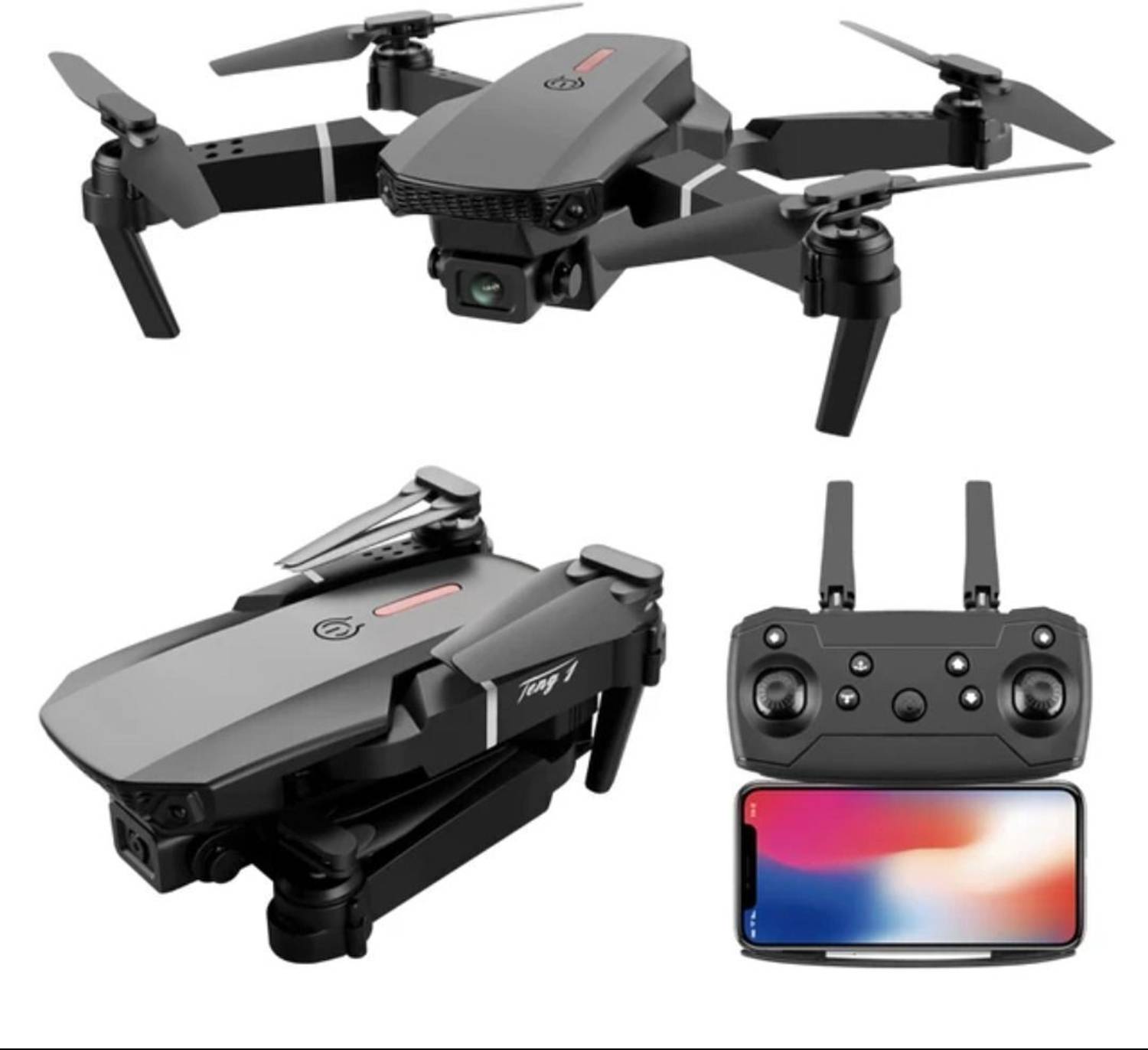 Jay K3&E99 black Drone camera Fodable Remote Control Drone with 3 Smart Batteries1 Drone