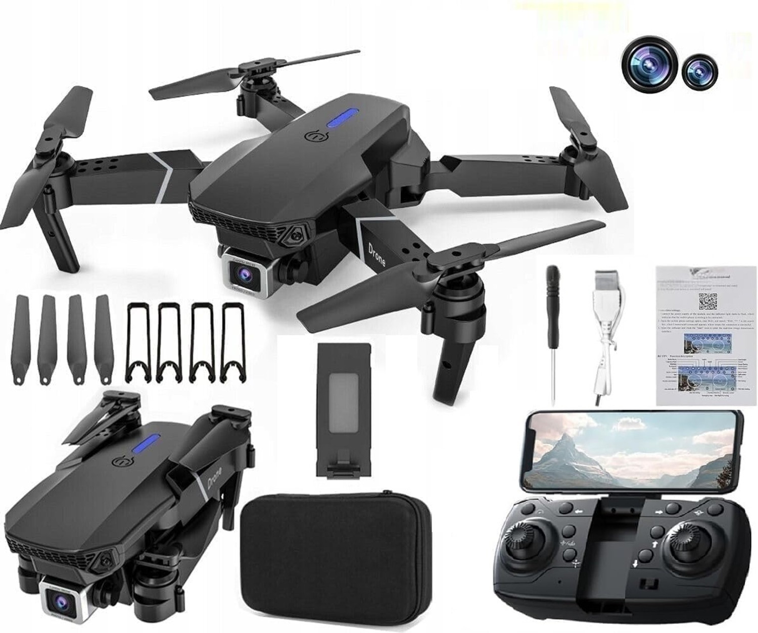 Image of Rivalwilla RC Drone with 4k Camera Foldable 1080P HD Drone Drone