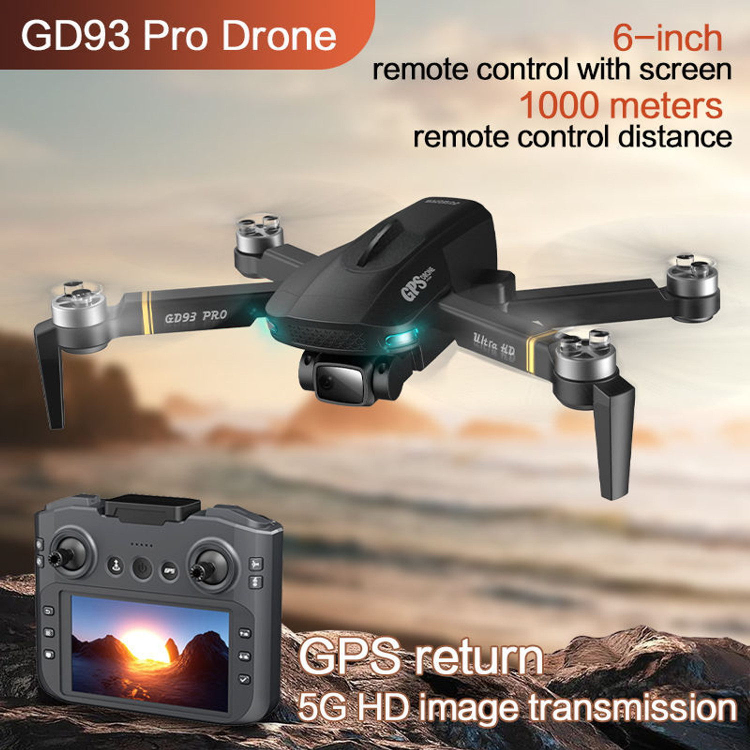 Image of Playtastic GD93 Pro Max 4 Directions 360 Degree Obstacle Avoidance With GPS Long Range Drone