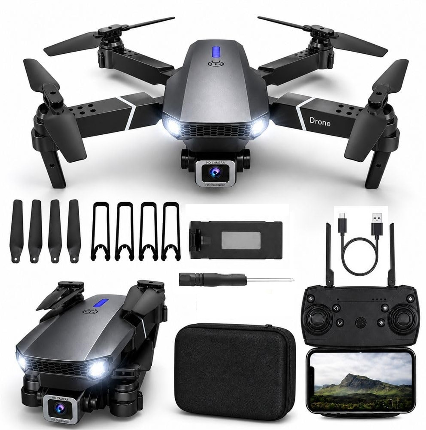 Image of DRAVYA WILLA 4K-E88 Drone upgraded version dual camera drone Smart Gestures Drone