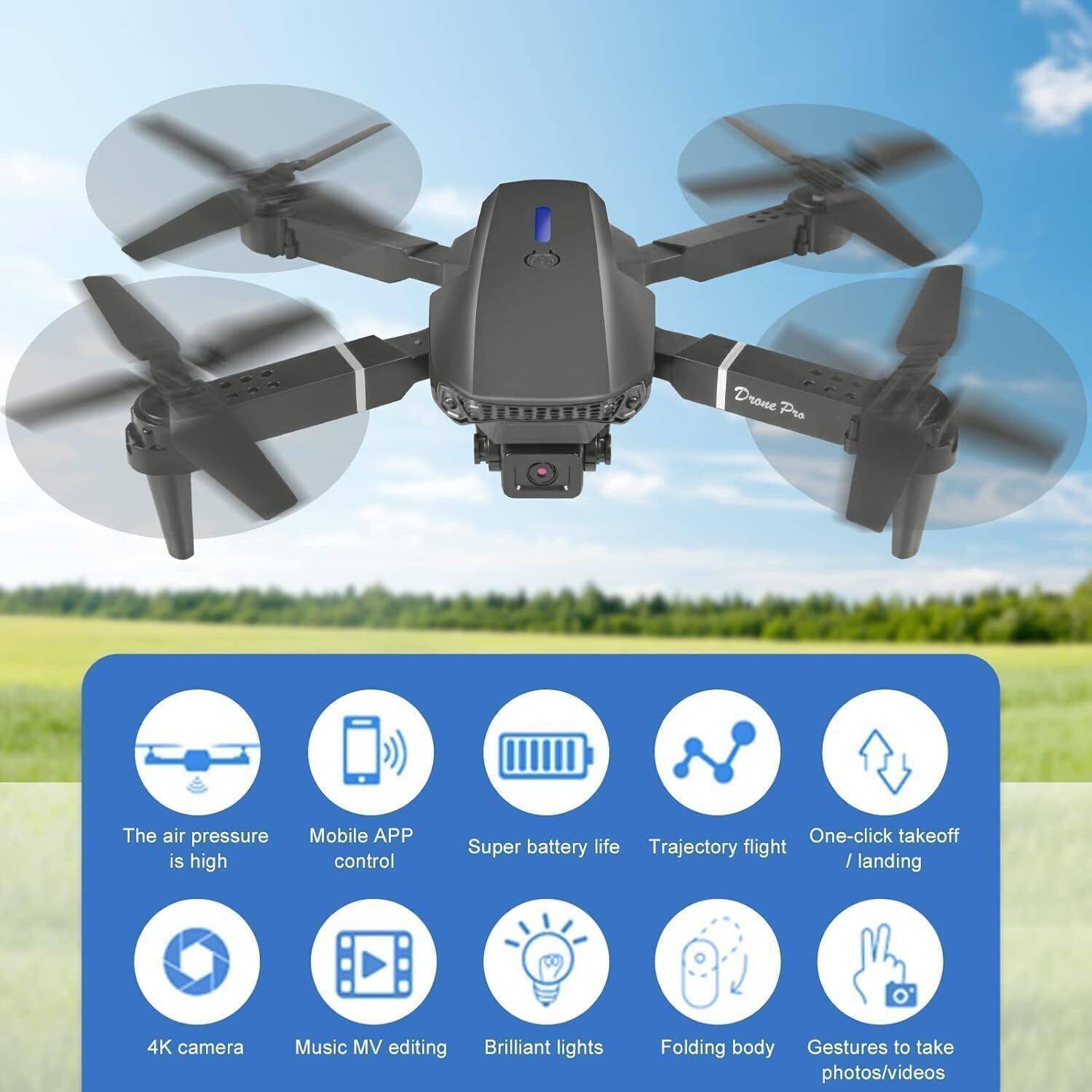 TodFod E88 Pro Drone 4K HD Foldable - Image 4