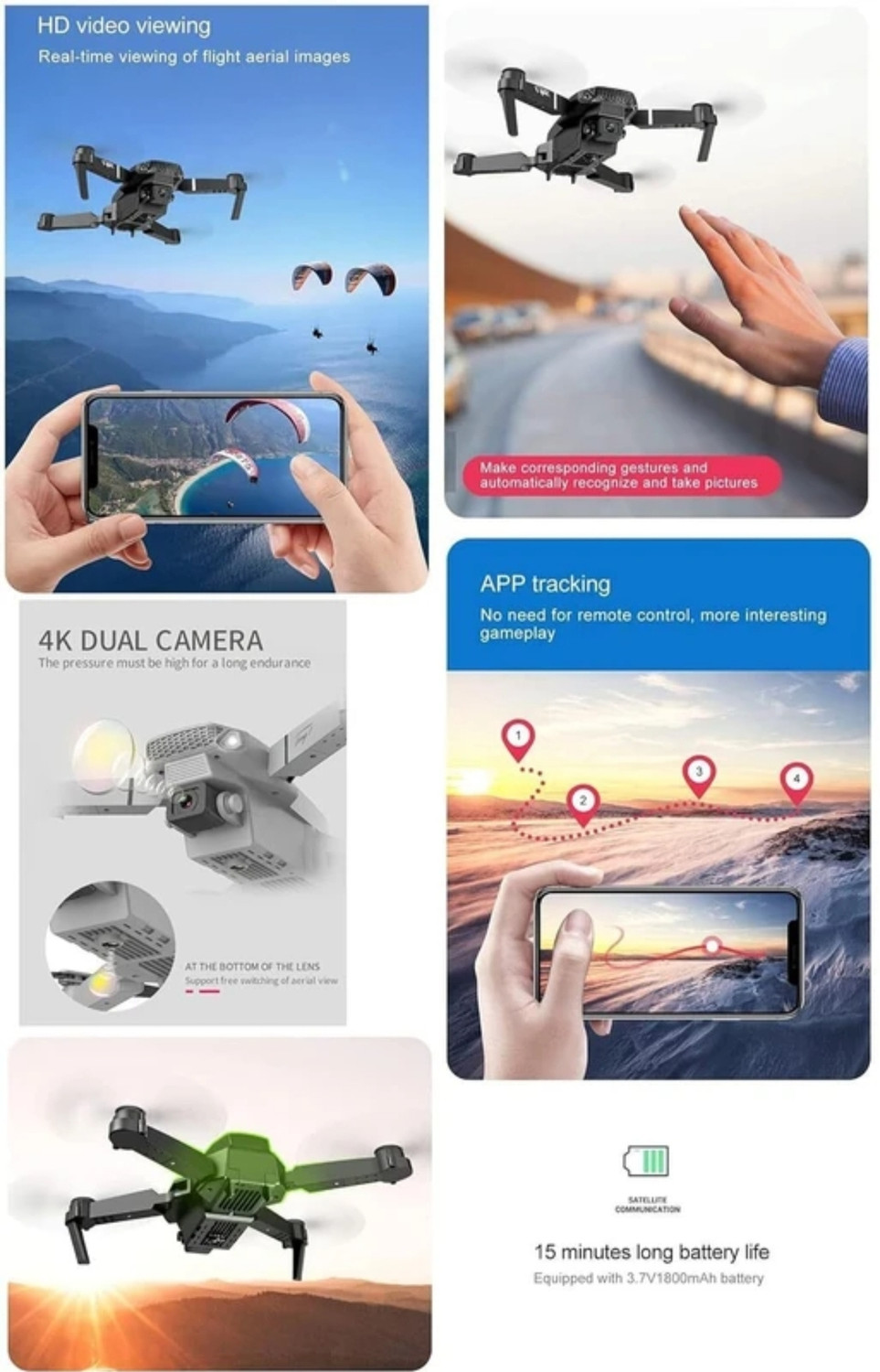 Image of DRSL Foldable-RC-Quadcopter-Altitude-Hold-Headless-Mode-Hight-Hold-MultiColor Drone Drone