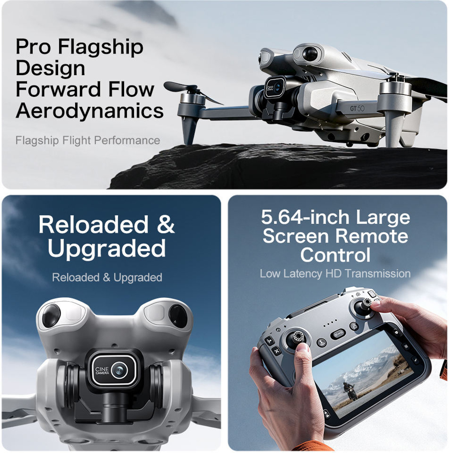 Image of Divine creation GT50 Pro Foldable 4K GPS Smart Drone with HD Camera,Optical Flow Positioning D53 Drone