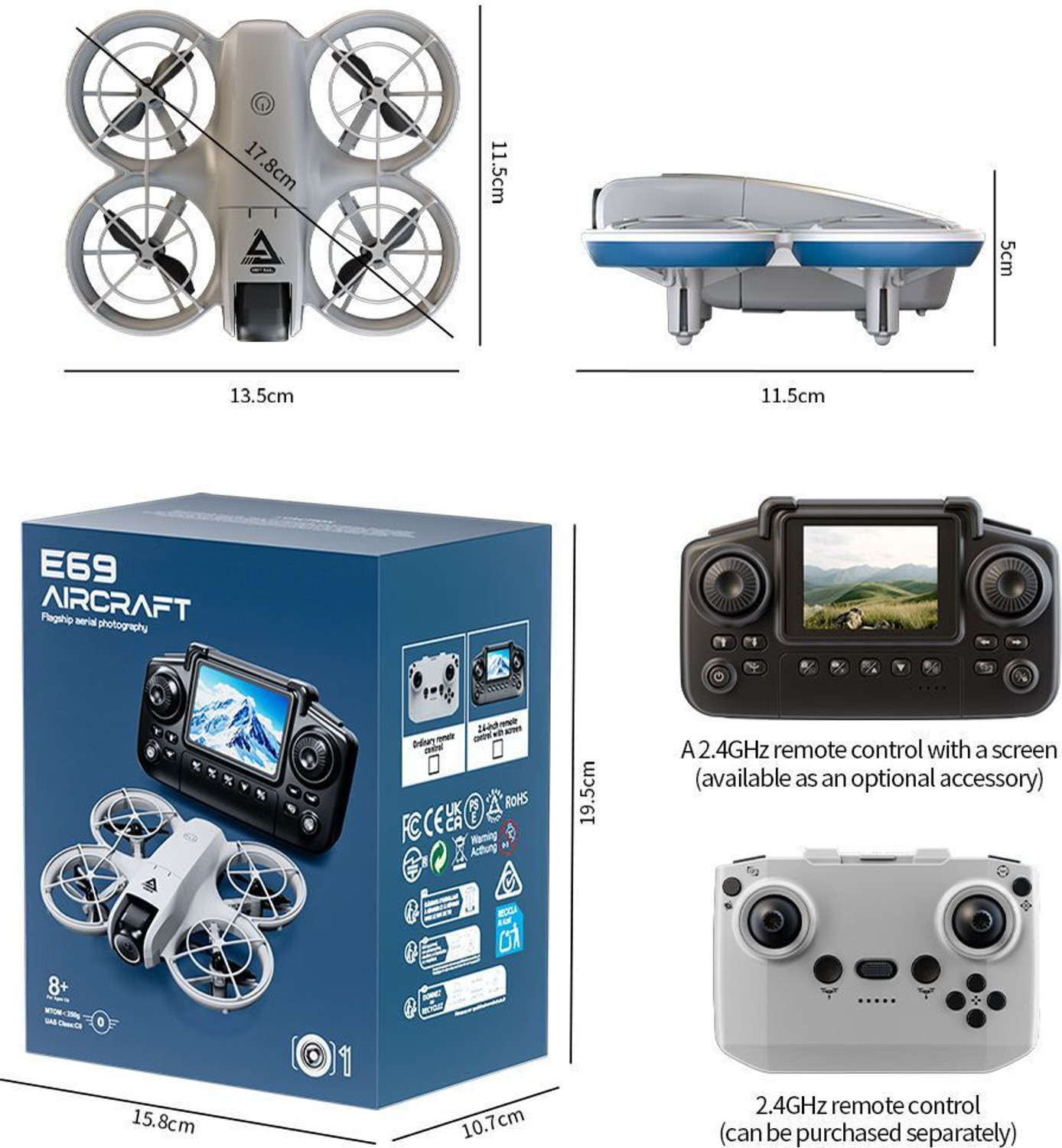 Image of GAMESOUL E69 Brushless Foldable 6-Axis Gyro UAV Aerial Photography 480p Screen Control Drone