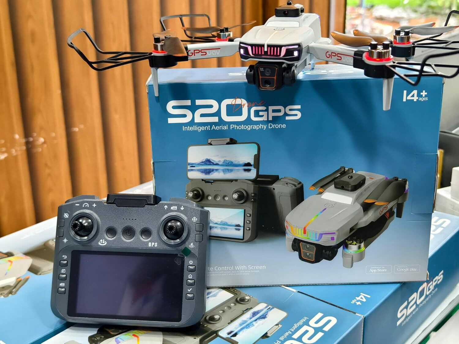 Image of Playtastic S20 GPS Drone with Dual HD Camera, Gesture Recognition & Modular Battery Drone