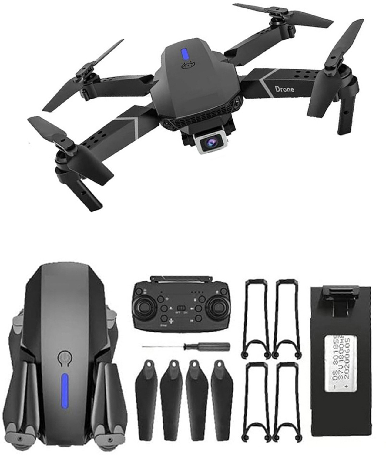 Image of NOWAIT Foldable E88 Pro Drone with 4K Dual Cameras and Precise Locking Drone