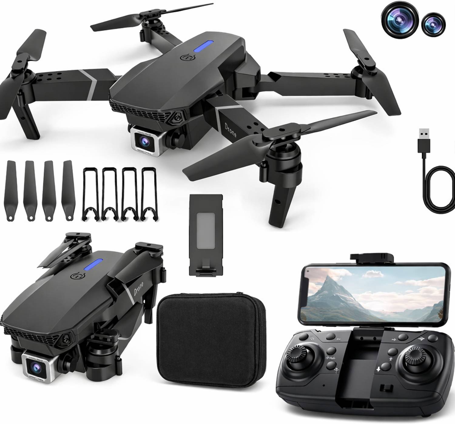 AERIOSKY Foldable Mini Drone with Camera, Wifi FPV Quadcopter Remote Controller Drone Drone