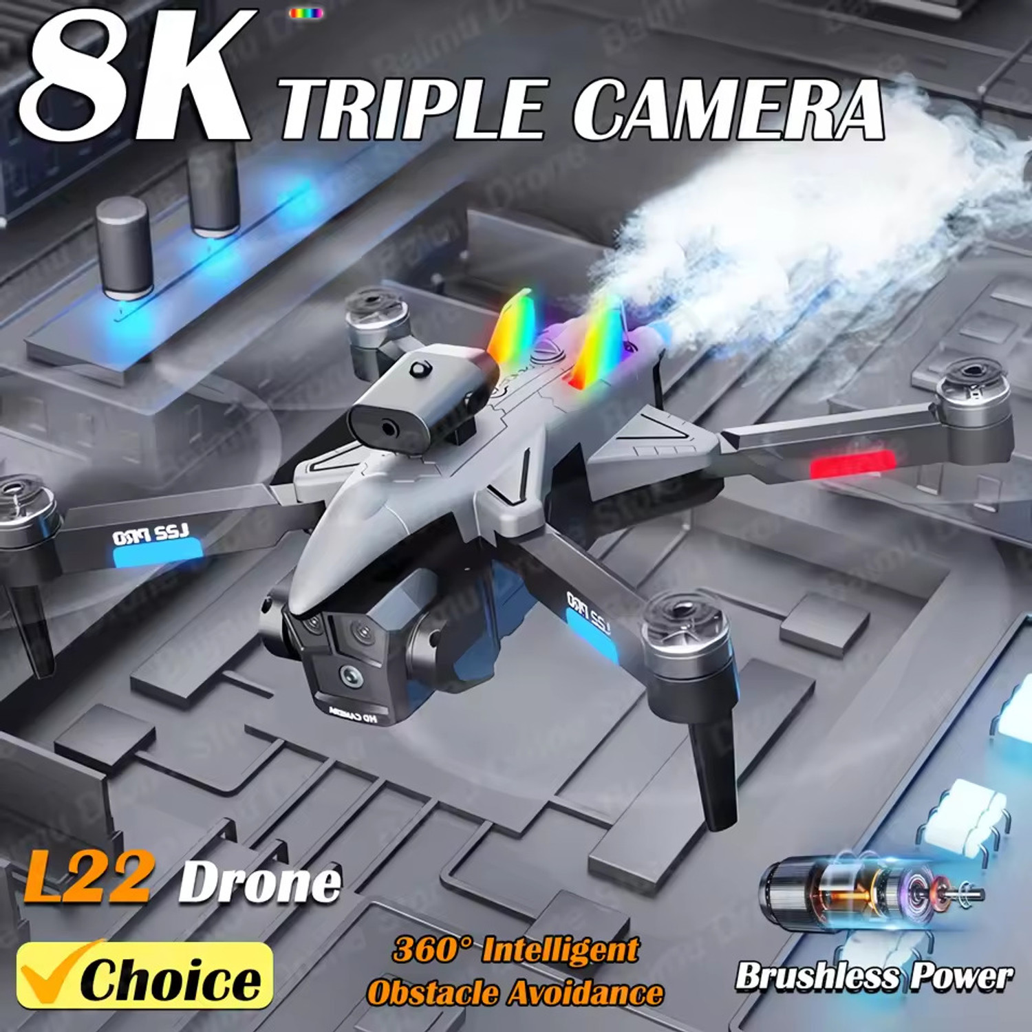 Image of Divine creation L22 Pro SkyMaster 4K HD Dual Camera Drone with Brushless Motors T47 Drone