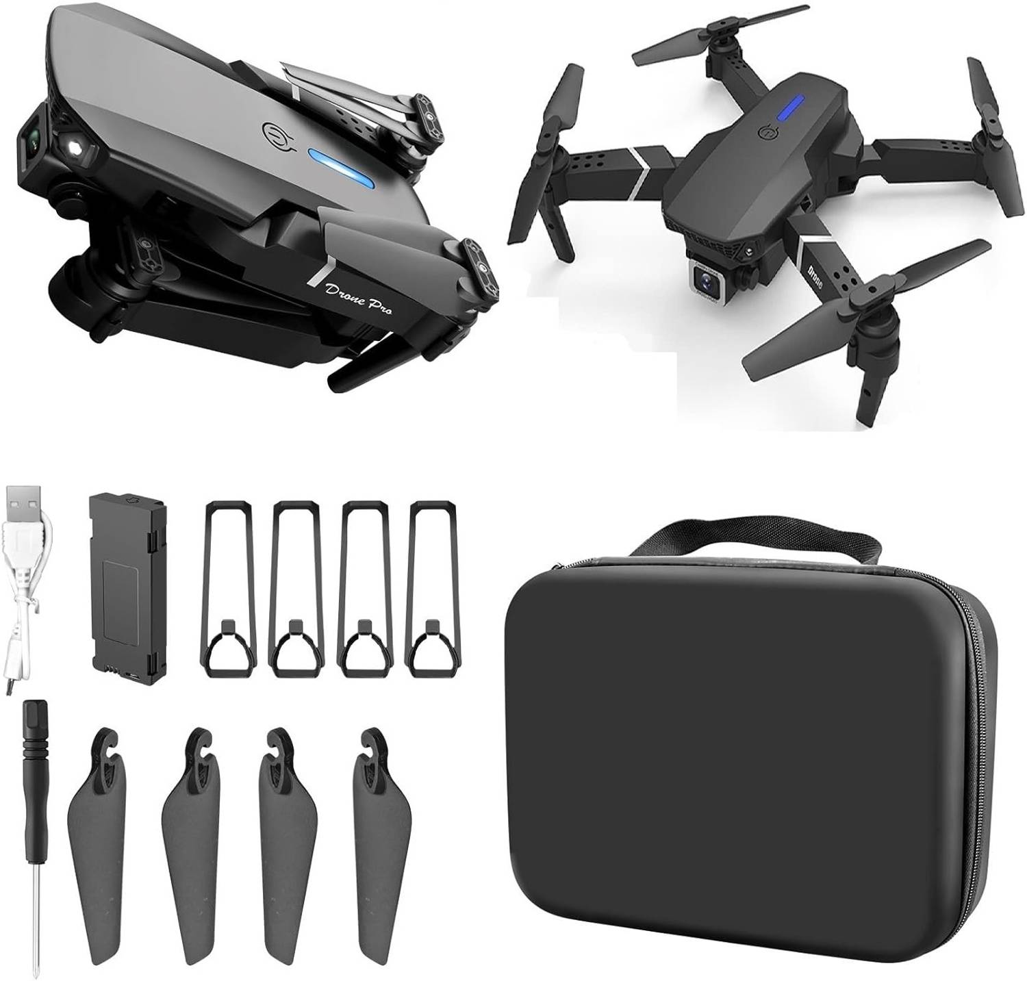 Latestflexi E88 Pro Max Drone with 4K HD Dual Cameras, Foldable Quadcopter Drone Drone Drone