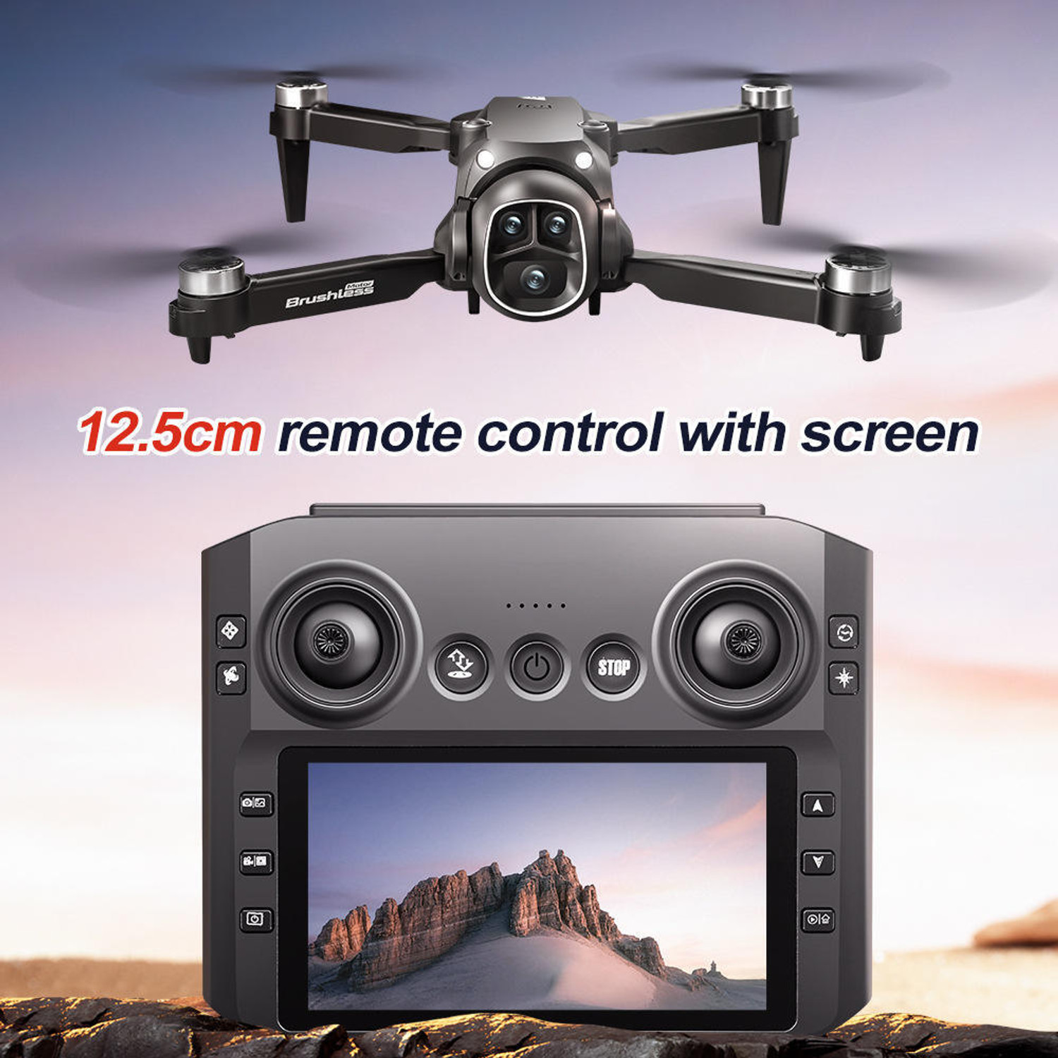 Image of GAMESOUL M7 Brushless Foldable 6-Axis Gyro UAV Aerial Photography 480p Screen Control Drone