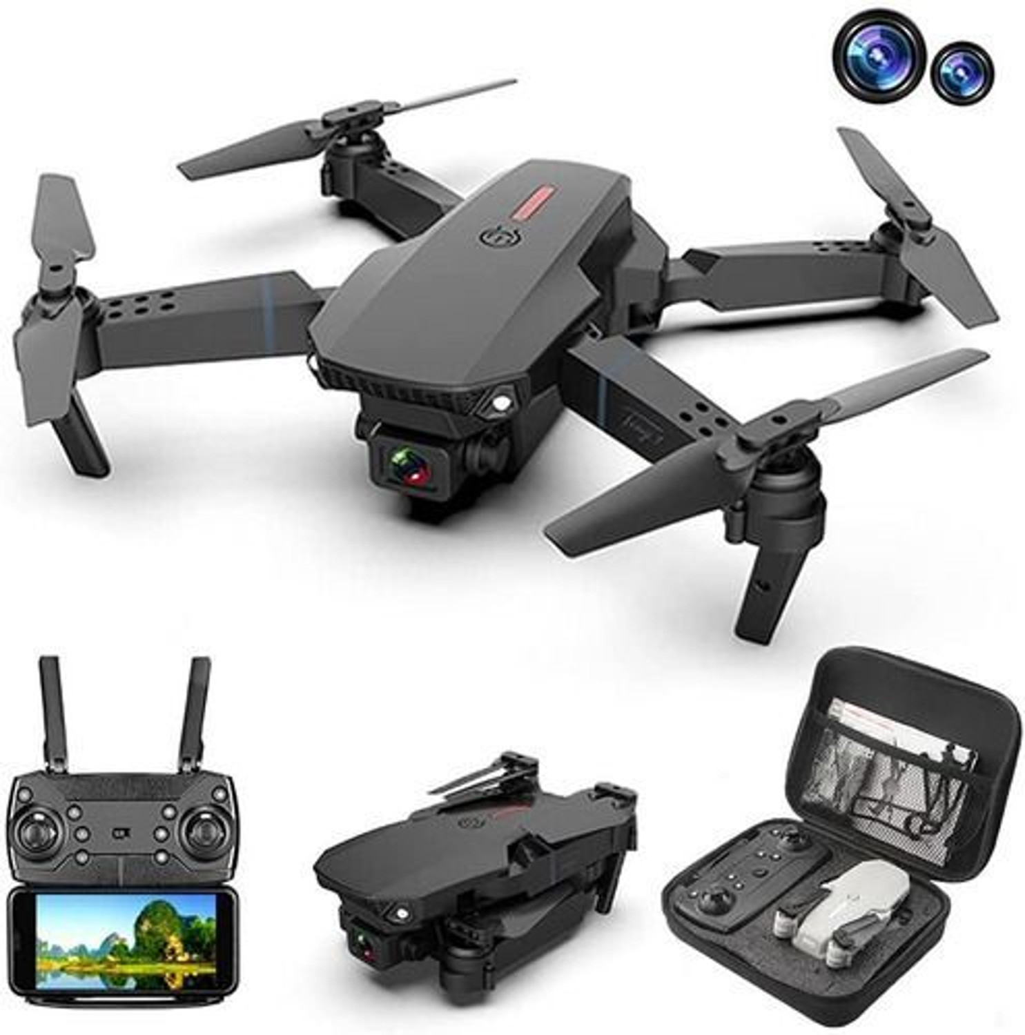 Image of Clubmall E88 Pro 4K Camera Drone with WiFi FPV, Brushless Motor, and Foldable Design Drone