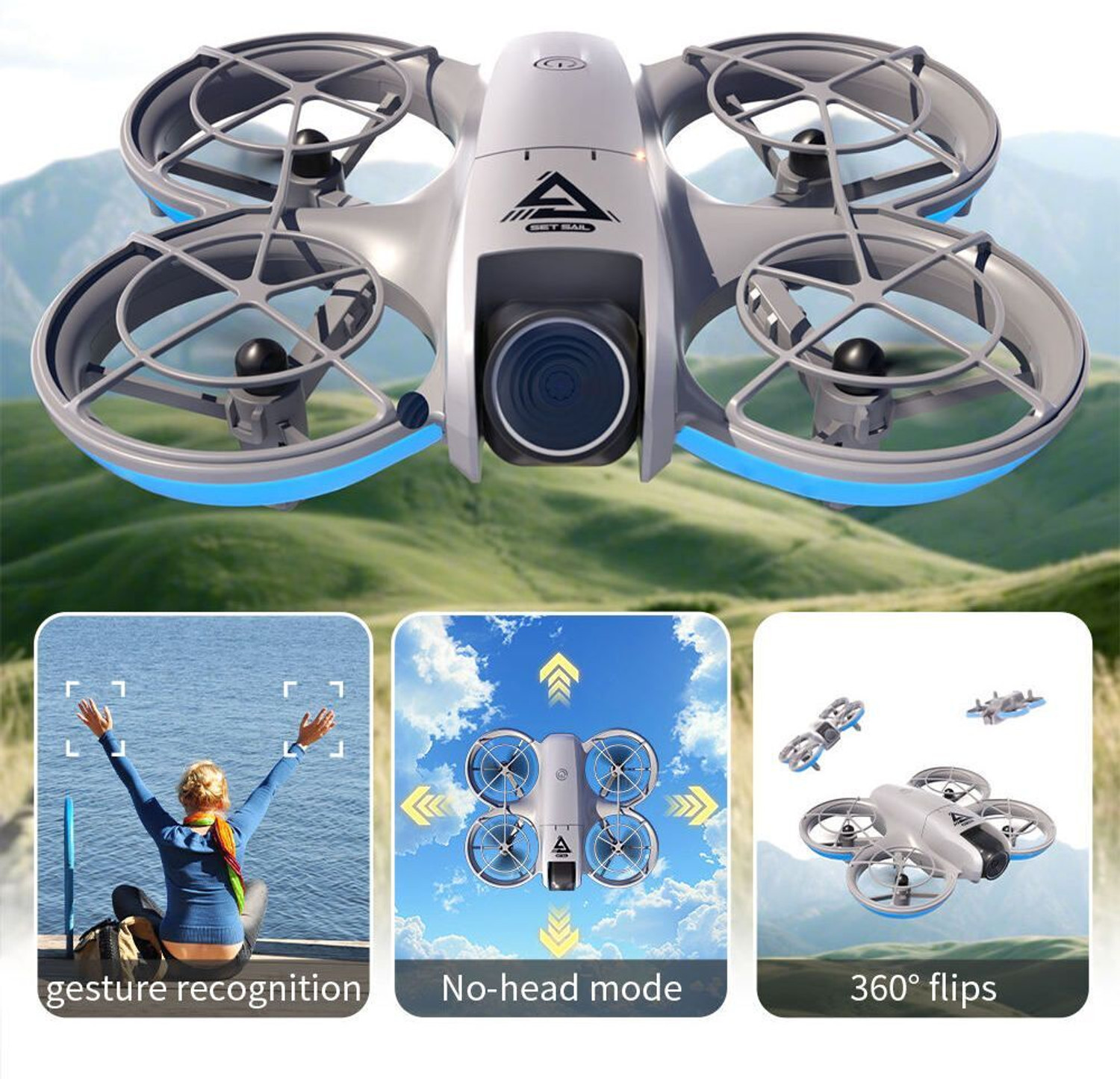 Image of GAMESOUL E69 Brushless Foldable 6-Axis Gyro UAV Aerial Photography 480p Screen Control Drone