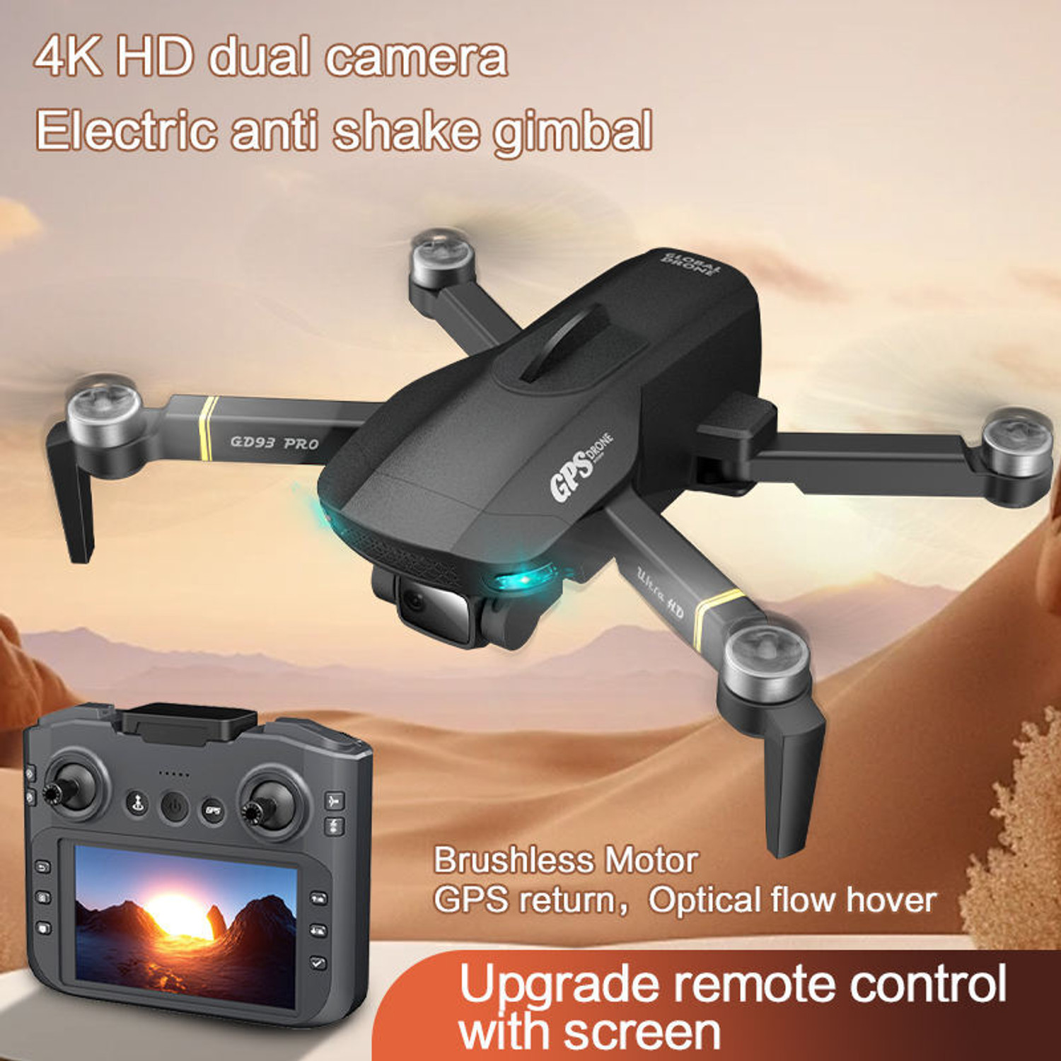 Image of Playtastic GD93 Pro Max 4 Directions 360 Degree Obstacle Avoidance With GPS Long Range Drone