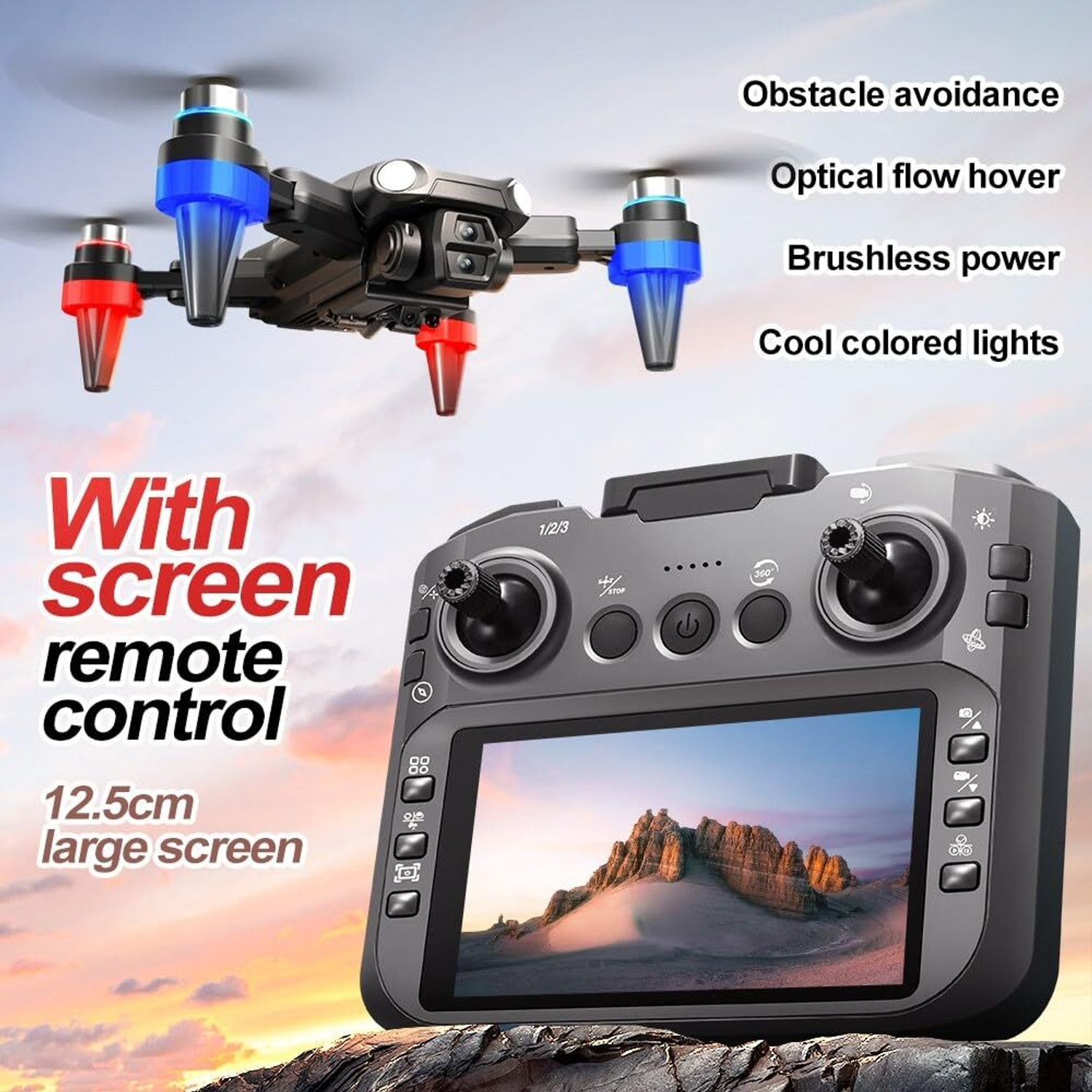 Image of GAMESOUL M9 Brushless Foldable 6-Axis Gyro UAV Aerial Photography 480p Screen Control Drone