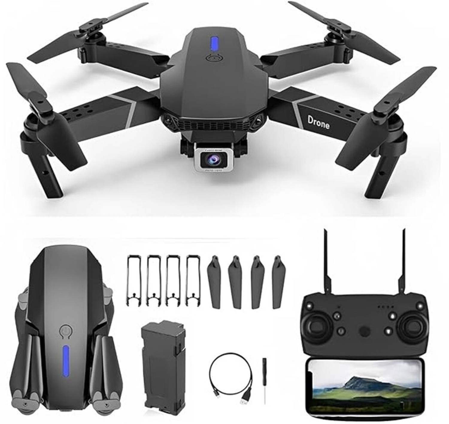 siddhanam E88 Pro Foldable Drone with 3D Camera, Altitude Hold & 3D Flip Drone