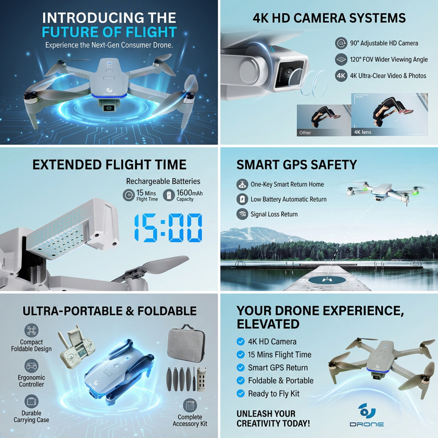 Image of Godhox Dynalog 4K GPS Camera Drone DR-DG600C Brushless Motors, FPV Live Video Drone
