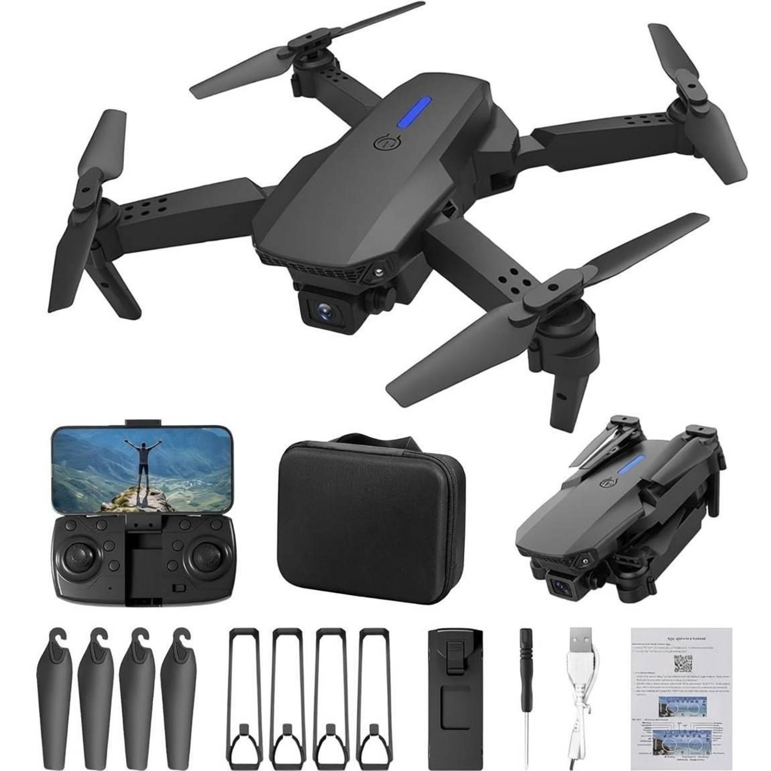 Antman Orignal E88 Pro Drone With HD 4K Dual Camera Height Hold RC Foldable Drone Drone