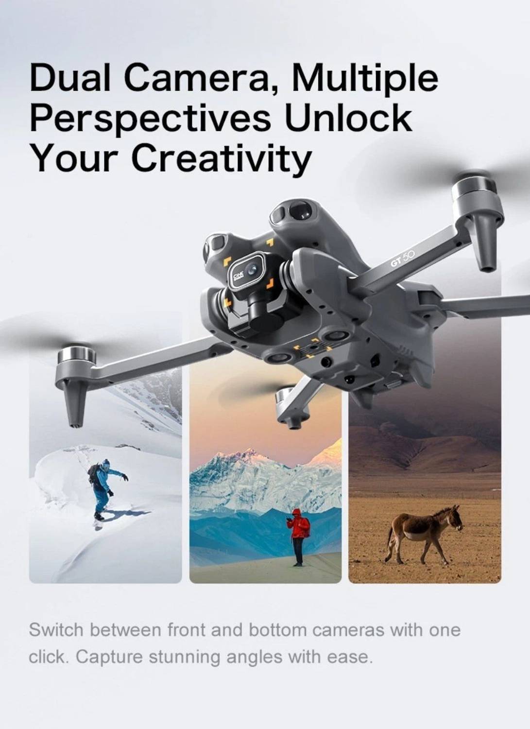 Divine GT50 SkyVoyager Pro Foldable GPS Drone - Image 4