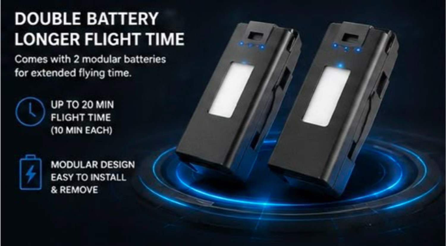 Image of SMARTFASHION E88 Foldable Drone with Dual Camera, 2 Batteries Drone