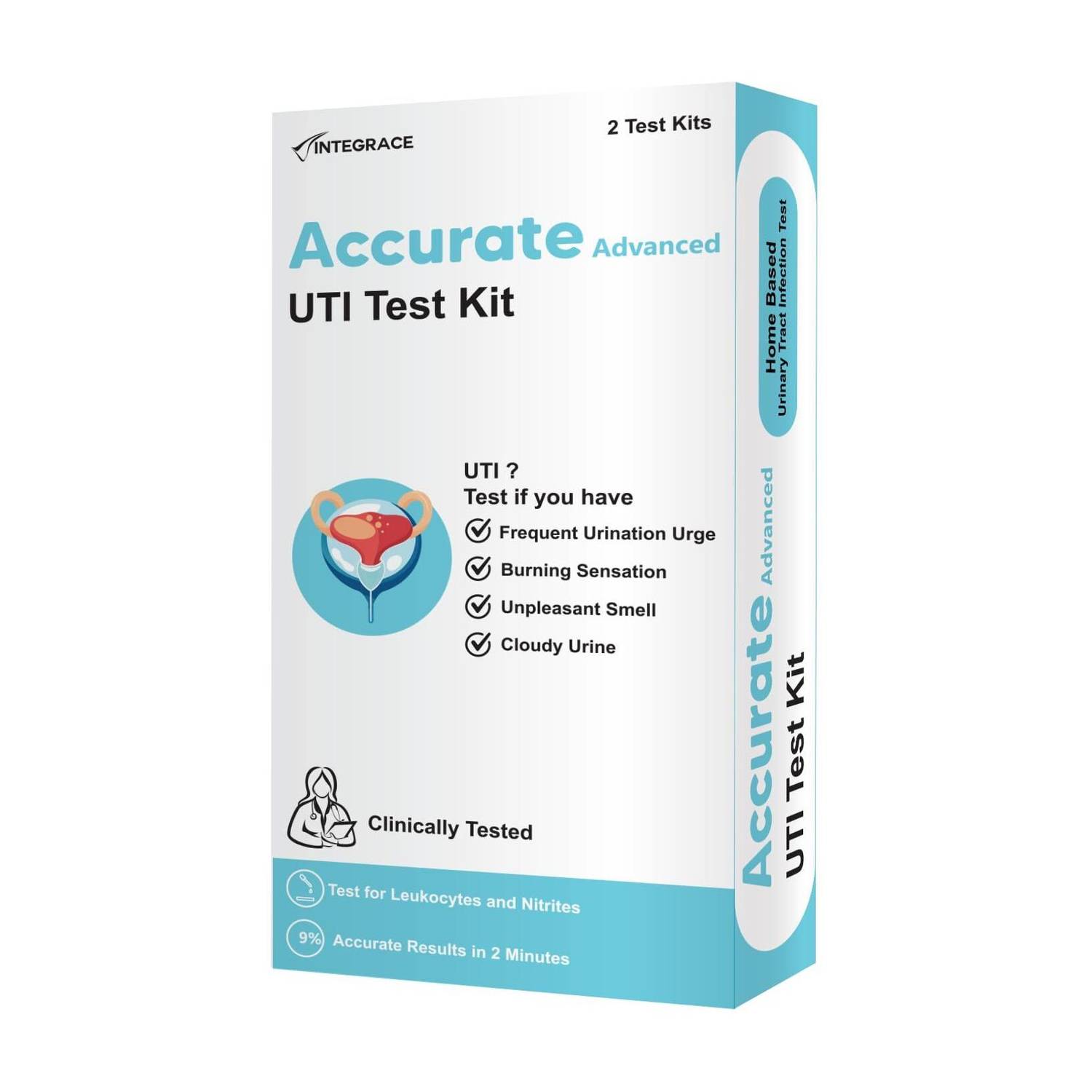 Accurate Advanced UTI Test Kit (Pack of 2 Strips) | Clinically Tested, More than 99% Accurate Ph Test Strip