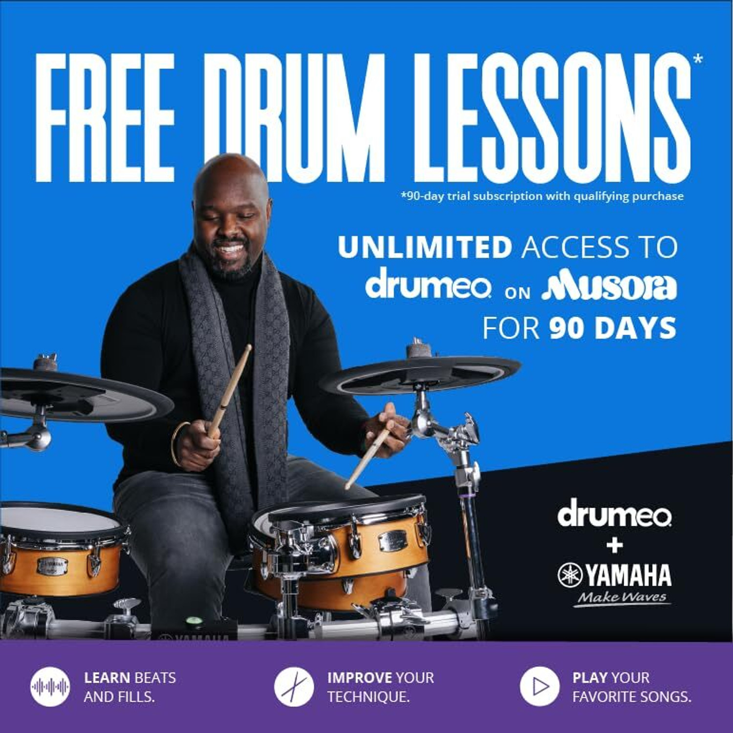 Image of YAMAHA DTX402K Electronic Drum Kit - Beginner-Friendly 8-Piece Digital Drum Set Electric 7 Drum Kit Set
