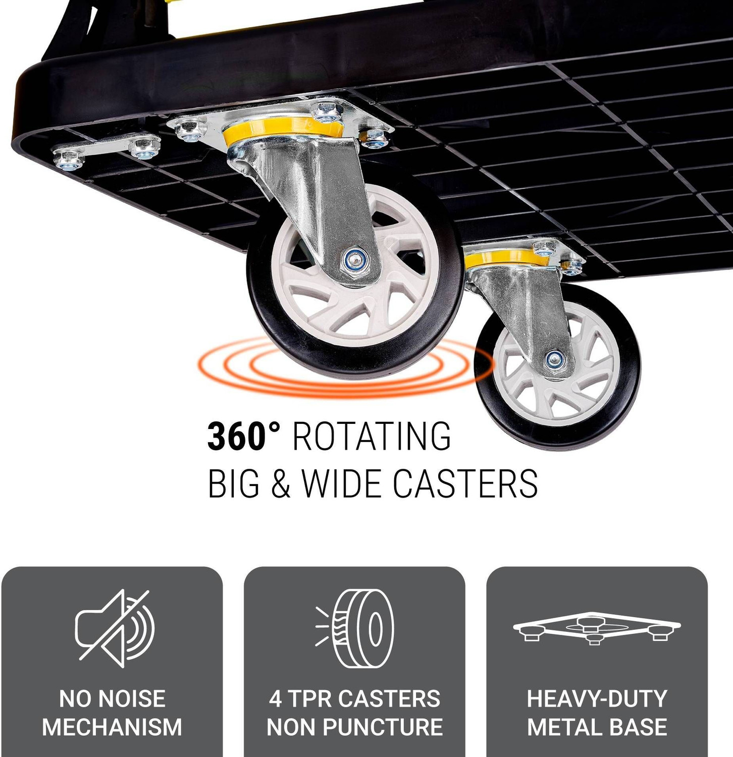 Image of Bathla 200 Kg Capacity PVC Foldable Platform Trolley Platform Trolley