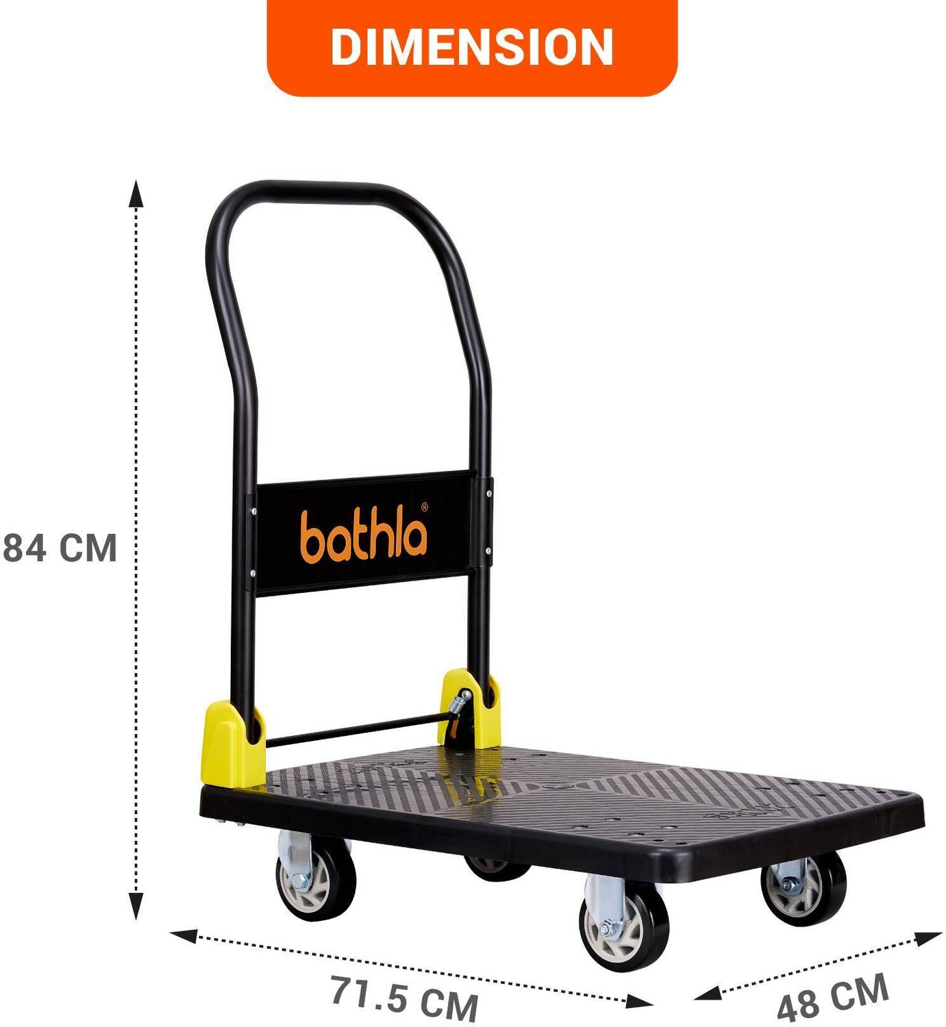 Image of Bathla 200 Kg Capacity PVC Foldable Platform Trolley Platform Trolley