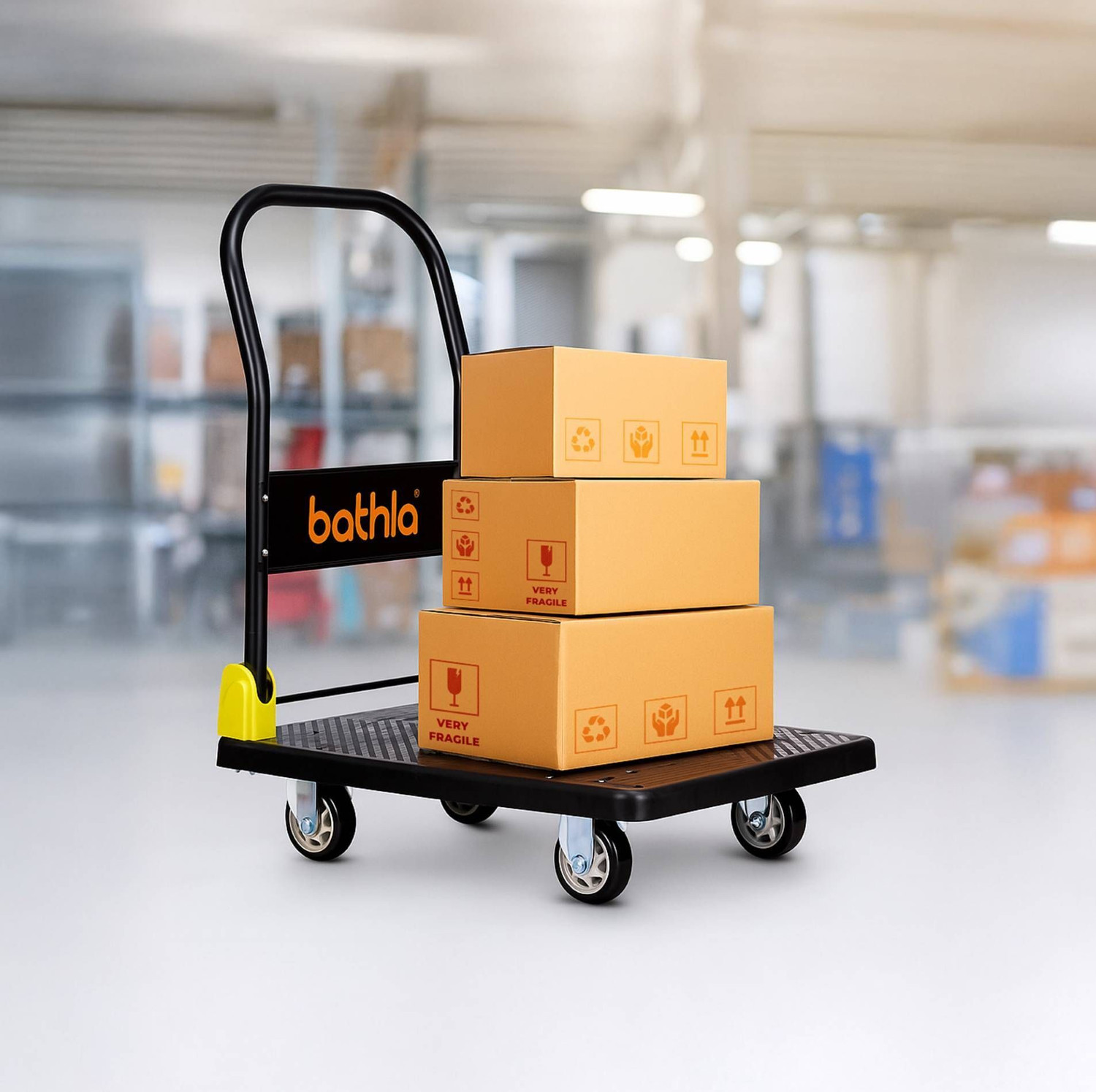 Image of Bathla 200 Kg Capacity PVC Foldable Platform Trolley Platform Trolley
