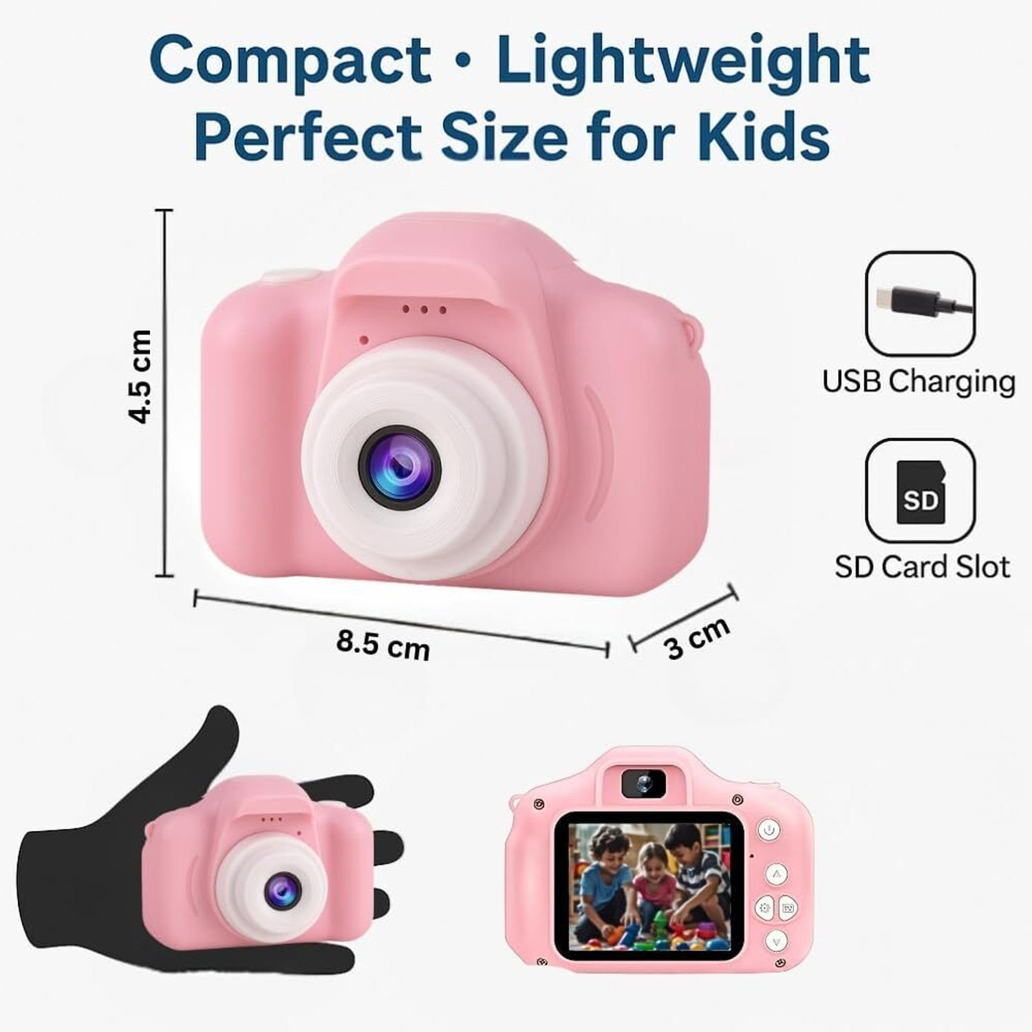 Image of Singhttraders Camera Toy Kids Digital Camera Mini Portable Rechargeable HD Selfie Camera Instant Camera