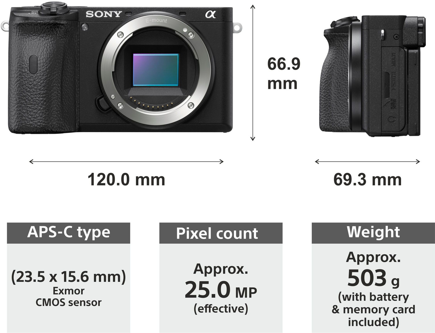 Image of SONY Alpha ILCE-6600 APS-C Mirrorless Camera Body Only Featuring Eye AF and 4K movie recording