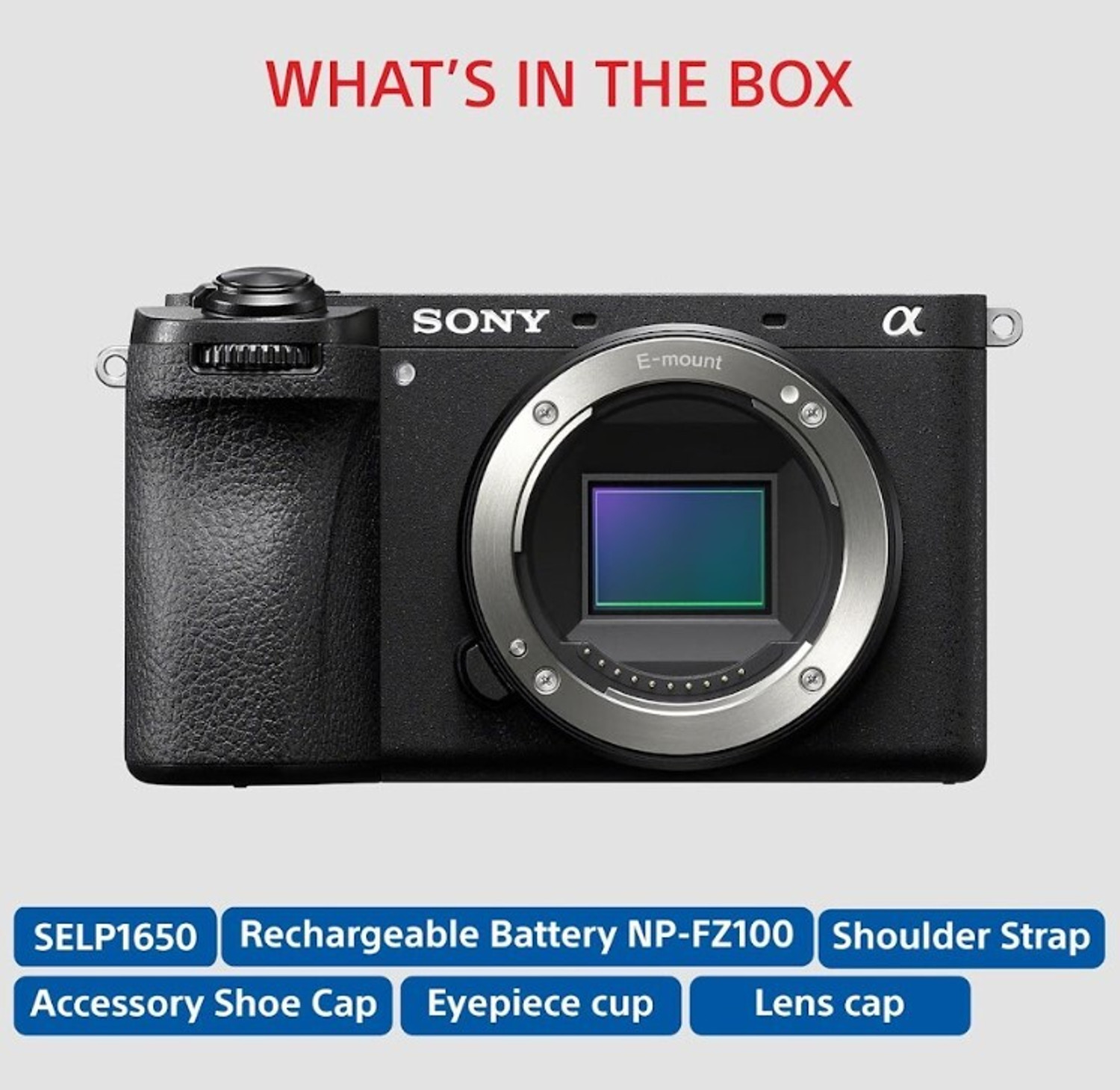 Image of SONY ILCE-6700KBQ IN5 Mirrorless Camera Body with SELP16502 mm Lens