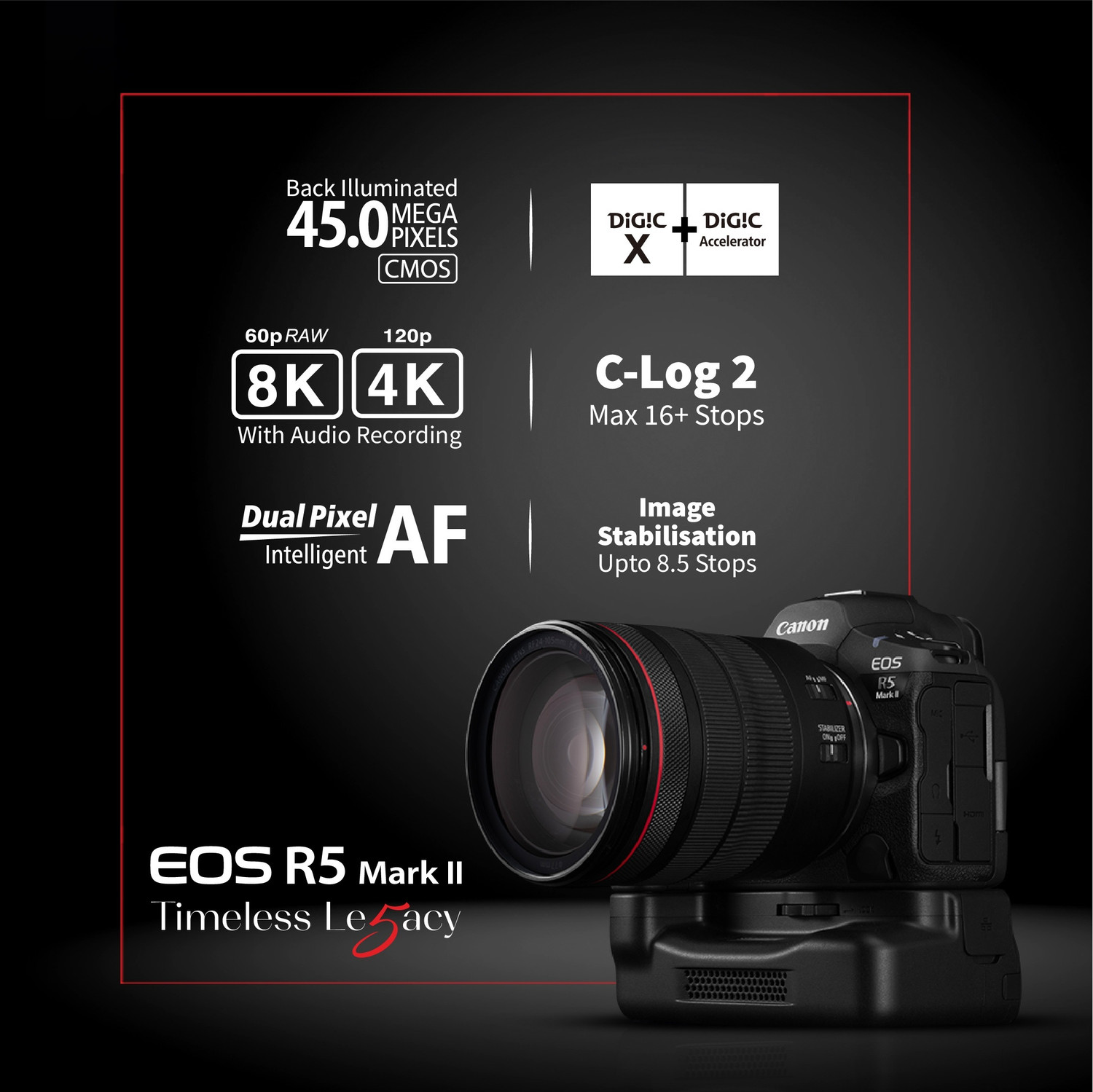 Image of Canon EOS R5 Mark II Mirrorless Camera Body Only