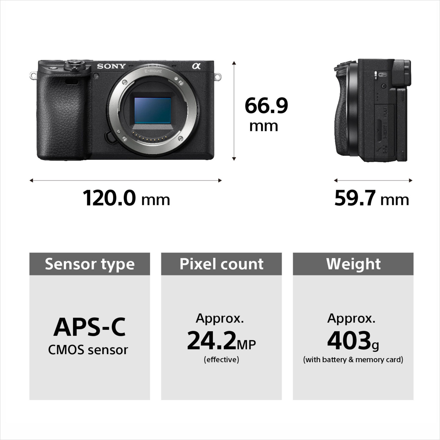 Image of SONY Alpha 6400 Mirrorless Camera Body Only