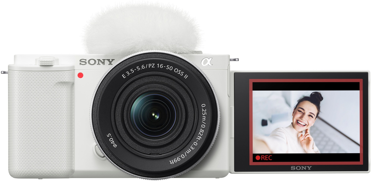 Image of SONY Alpha 80850521 Mirrorless Camera Body with 16-50mm Zoom Lens 24.2 MP APS-C Sensor,Designed for easy selfie and vlog shoots