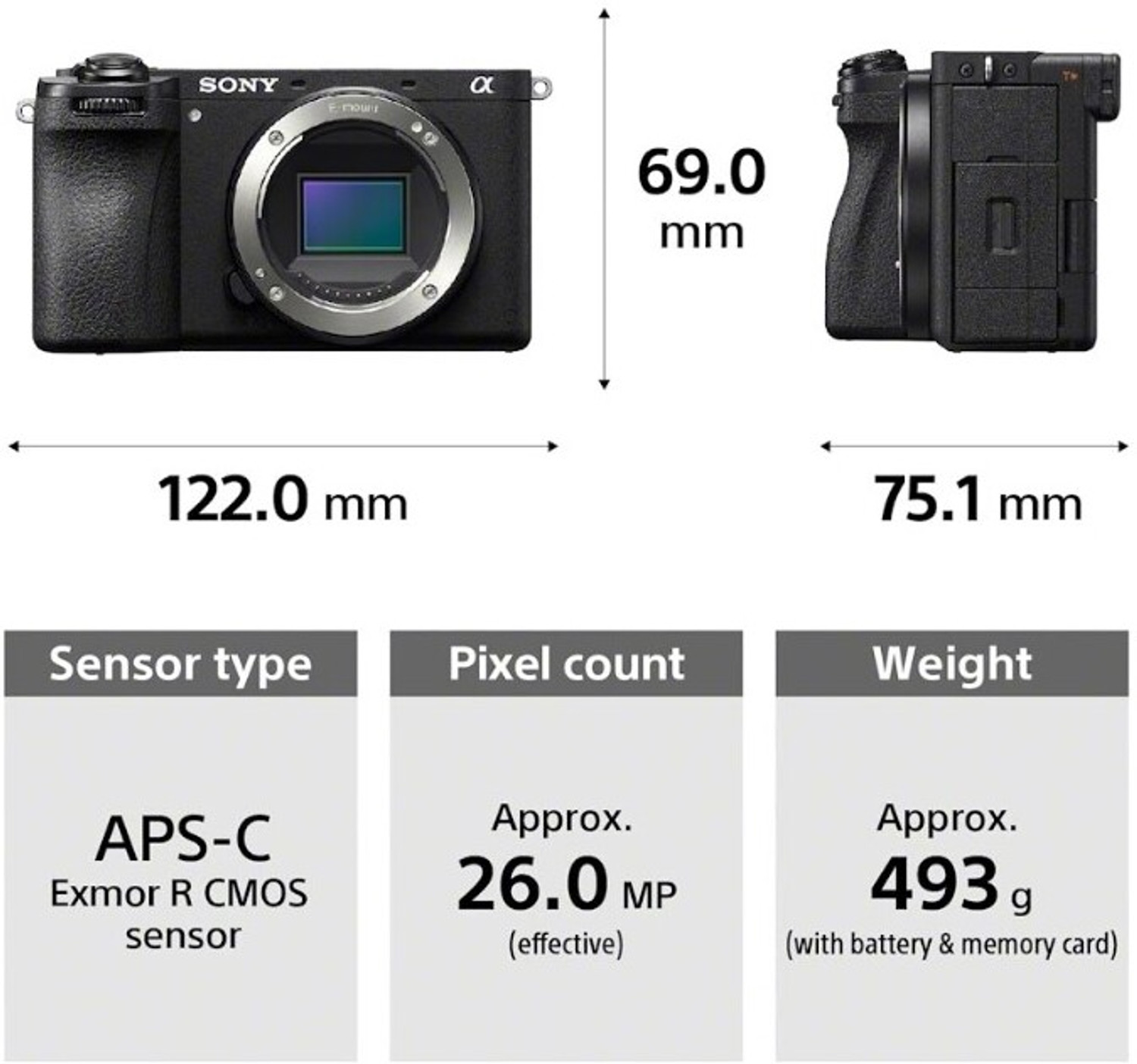 Image of SONY ILCE-6700KBQ IN5 Mirrorless Camera Body with SELP16502 mm Lens